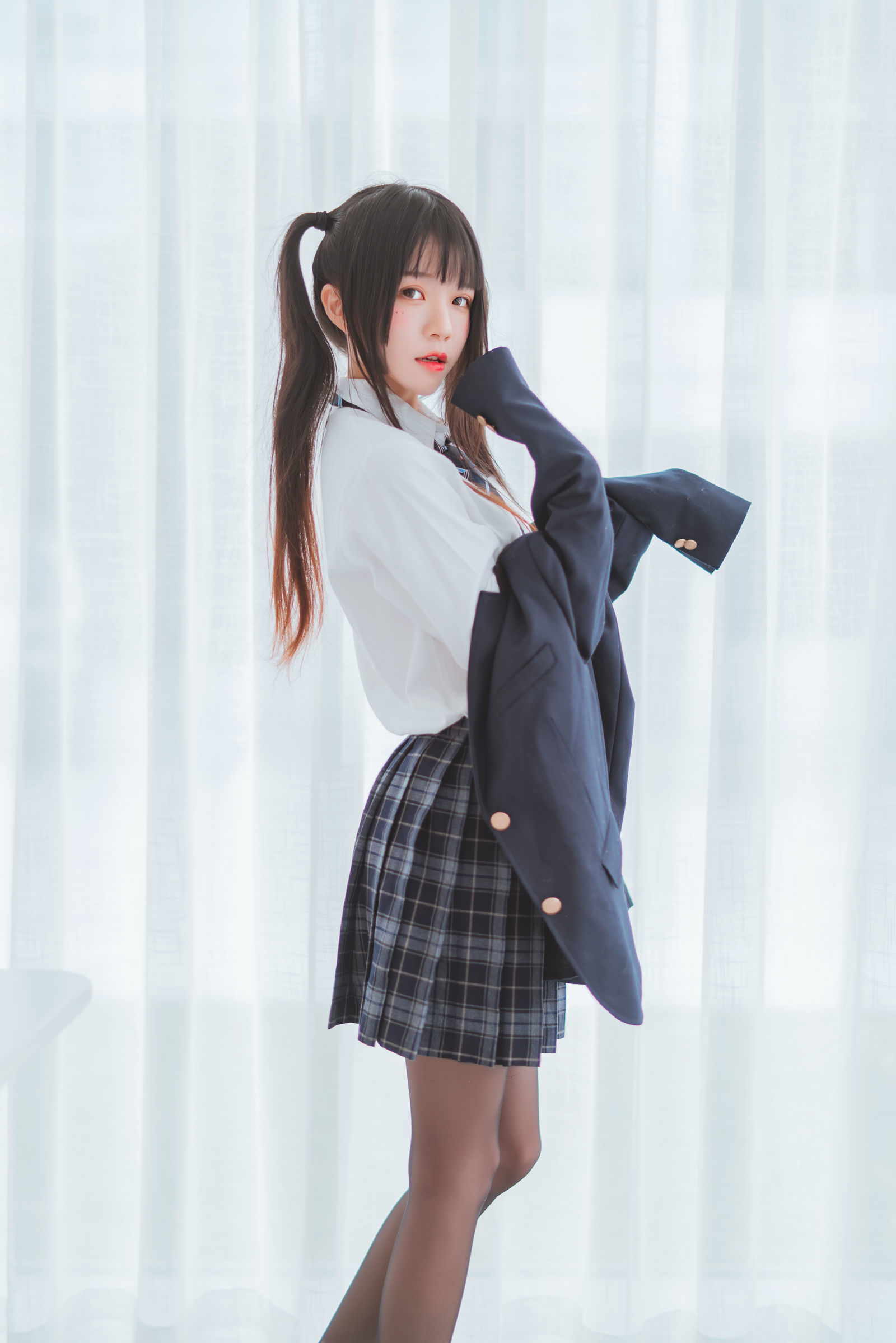 桜桃喵 - 冬季制服丝秀-图11