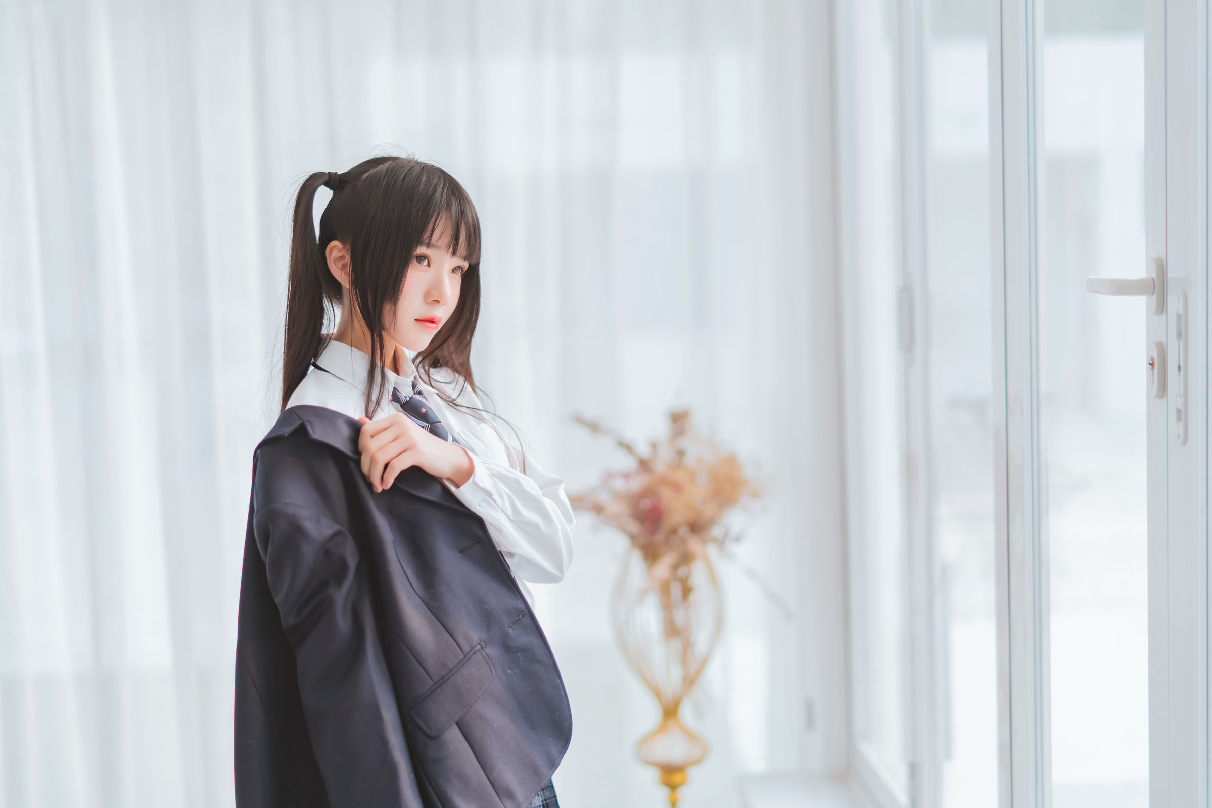 桜桃喵 - 冬季制服丝秀-图12