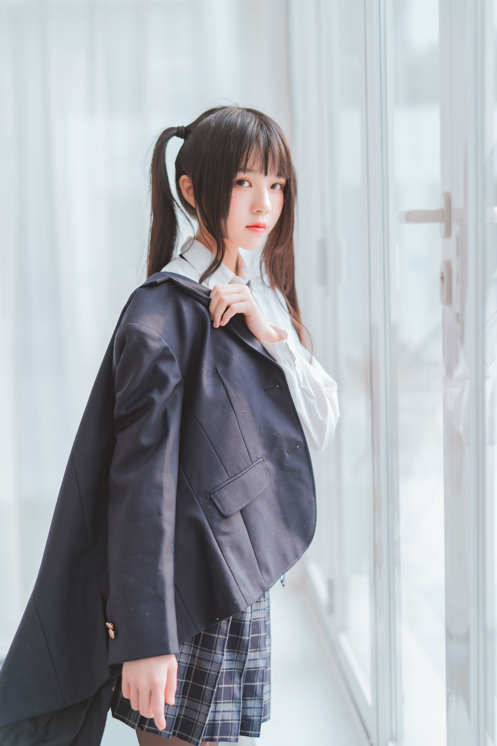 桜桃喵 - 冬季制服丝秀-图13