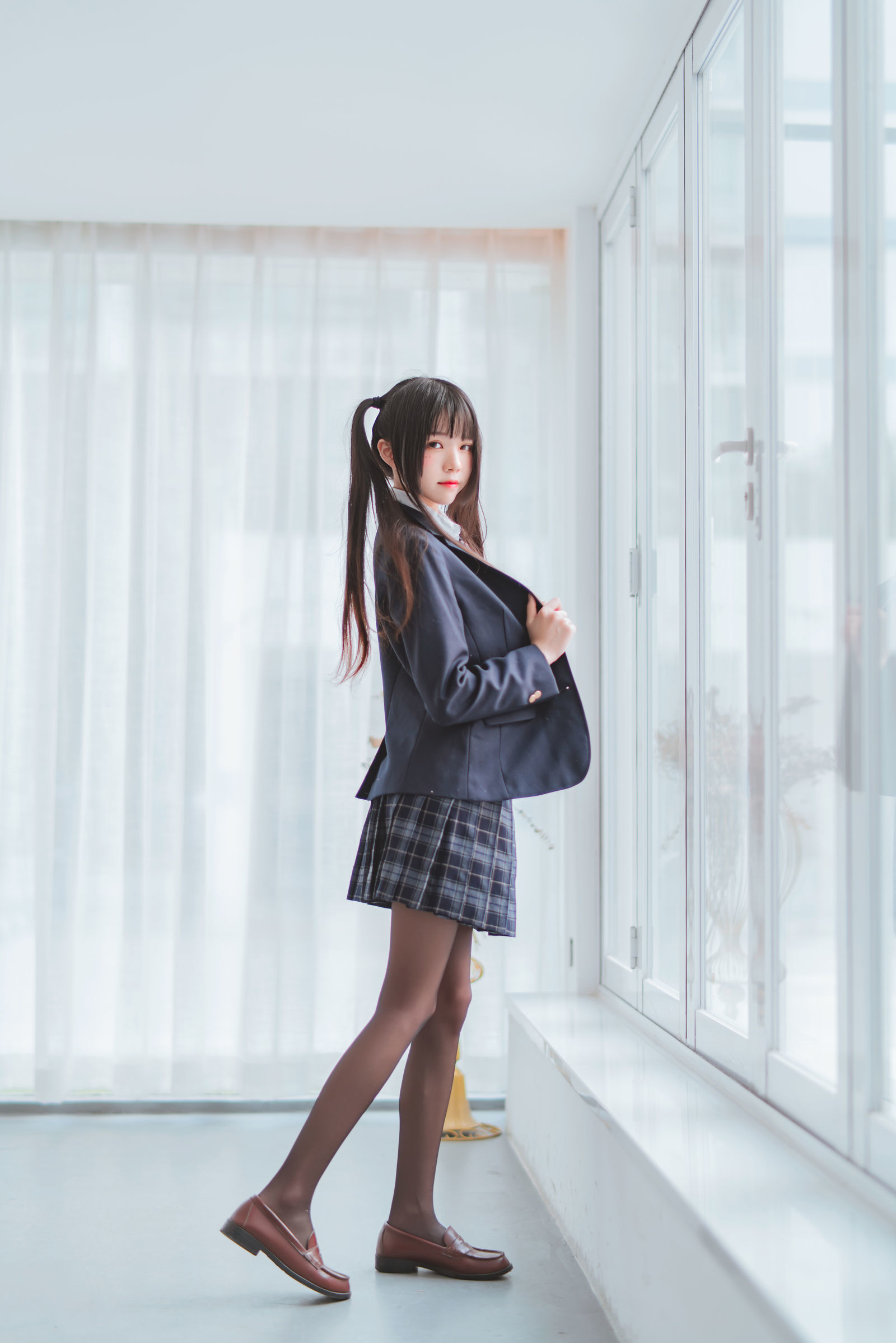 桜桃喵 - 冬季制服丝秀-图15