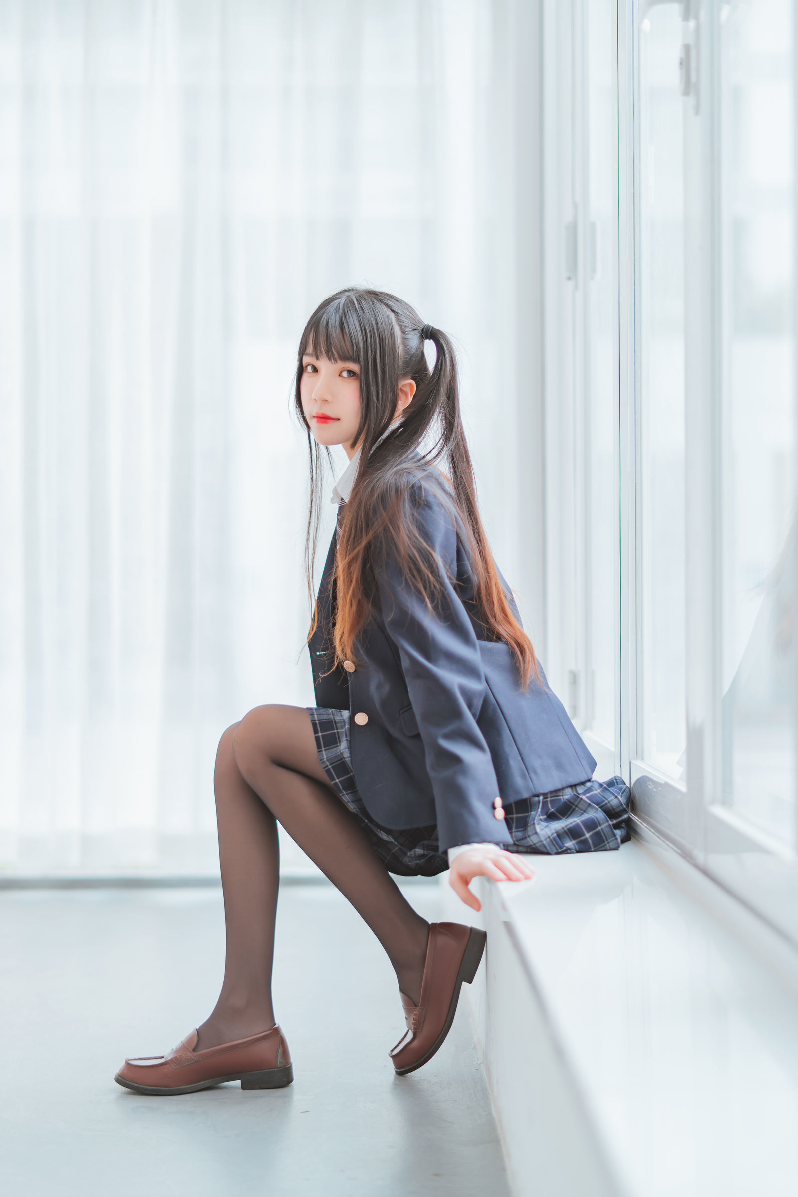 桜桃喵 - 冬季制服丝秀-图16