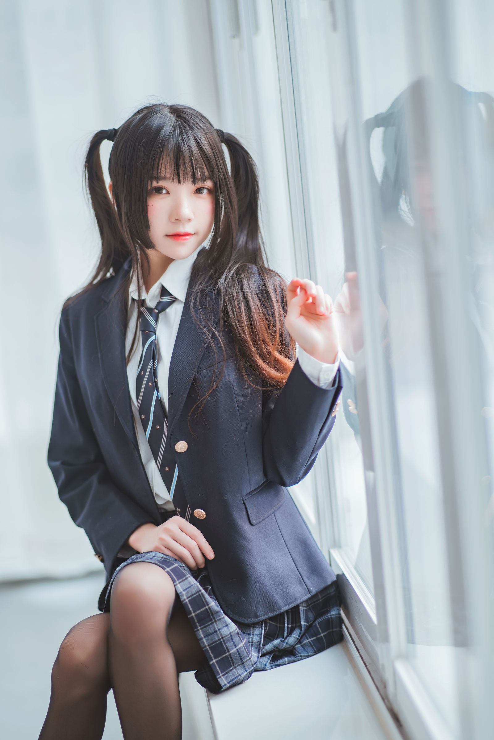 桜桃喵 - 冬季制服丝秀-图18