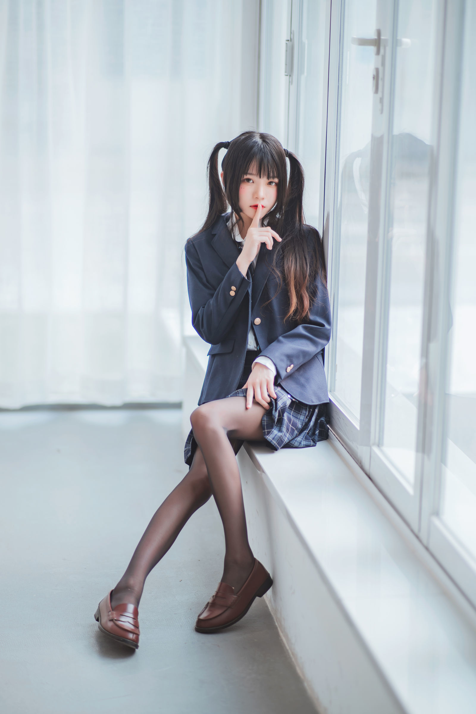 桜桃喵 - 冬季制服丝秀-图19