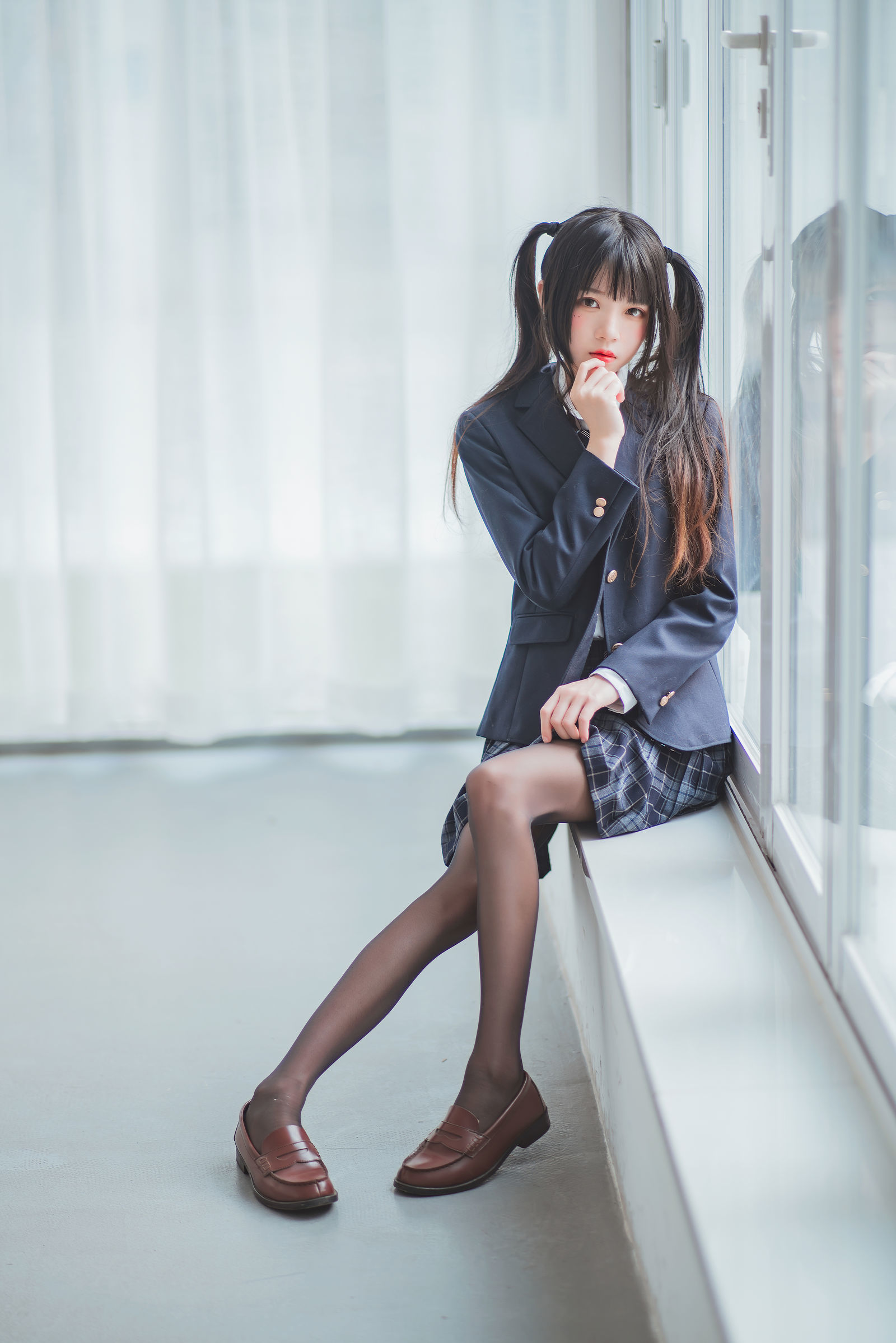 桜桃喵 - 冬季制服丝秀-图20