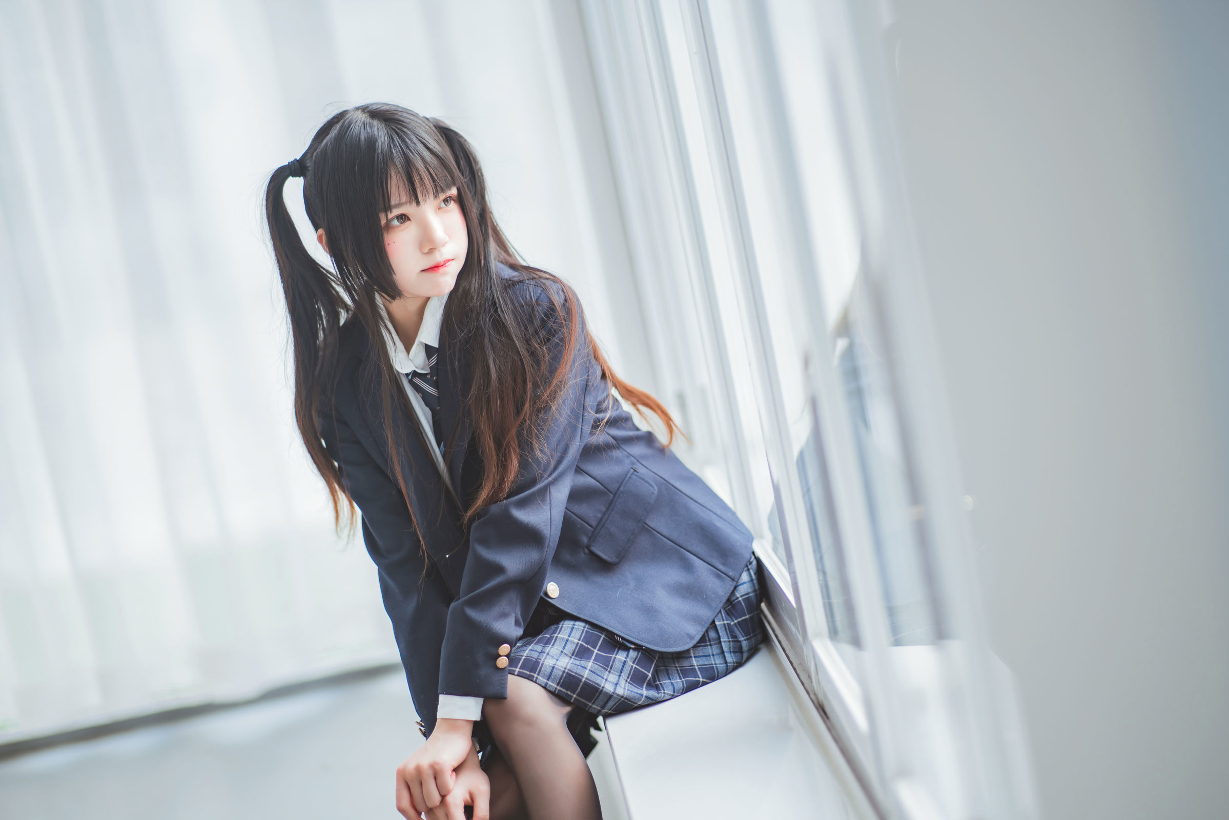 桜桃喵 - 冬季制服丝秀-图21