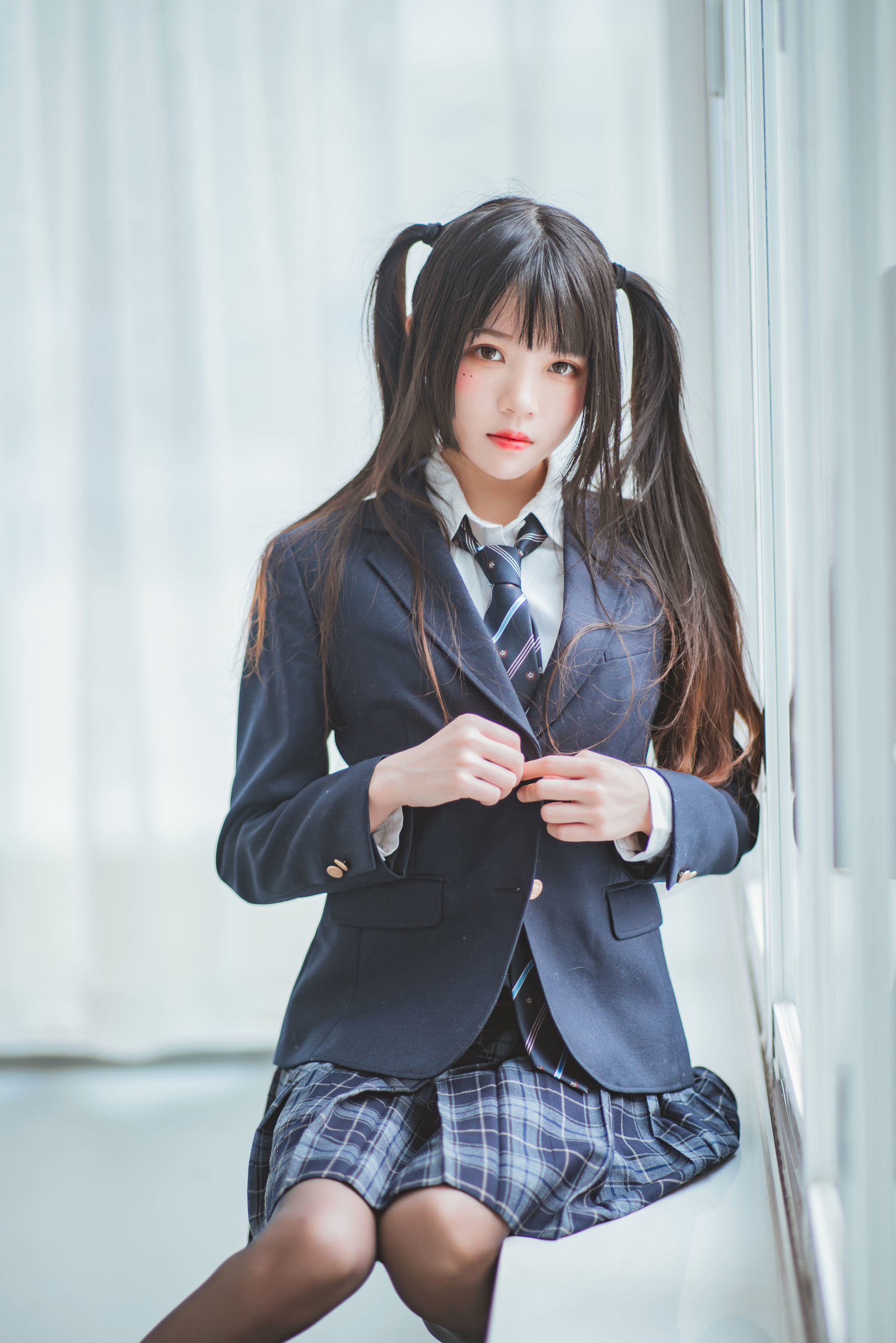 桜桃喵 - 冬季制服丝秀-图22