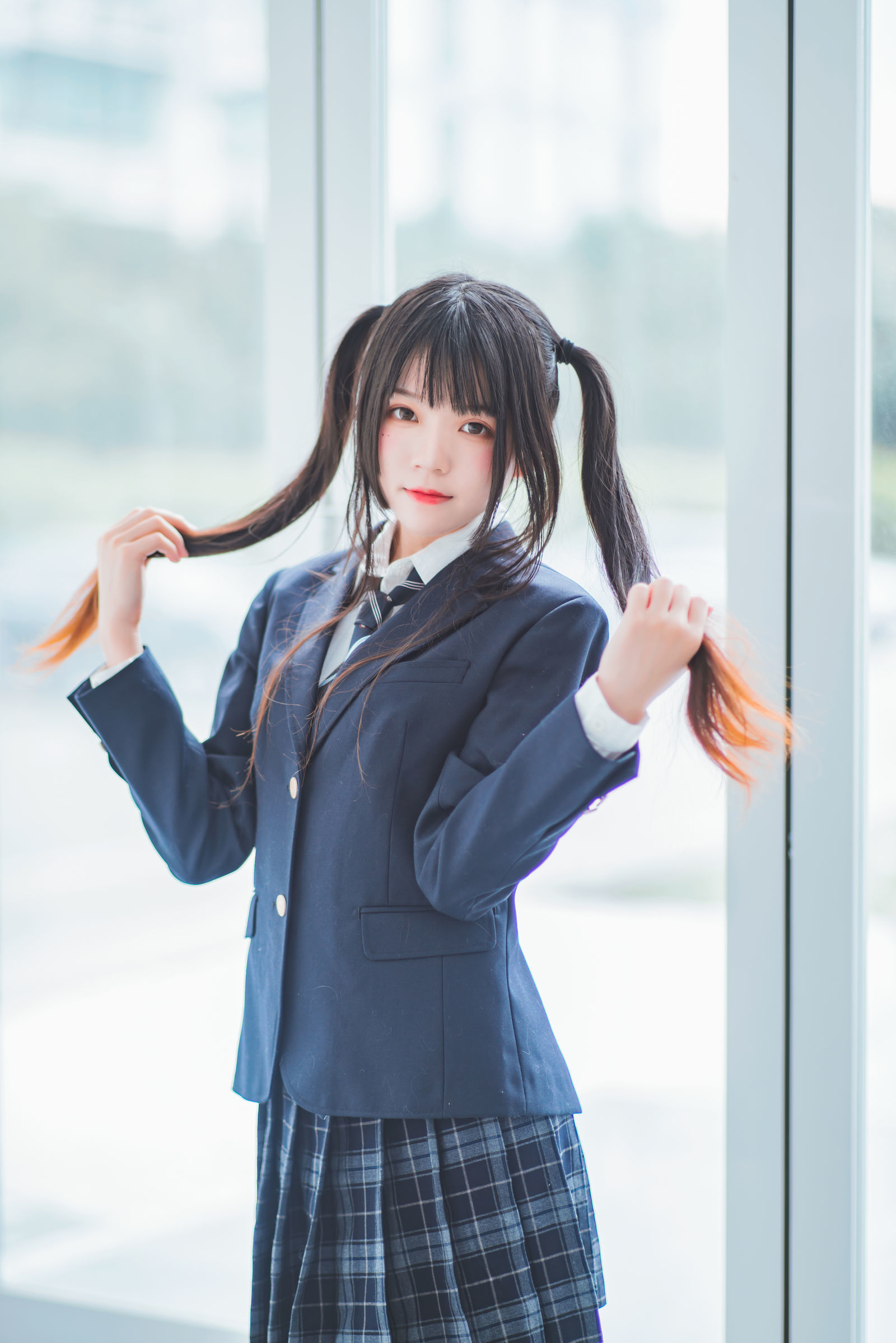 桜桃喵 - 冬季制服丝秀-图23