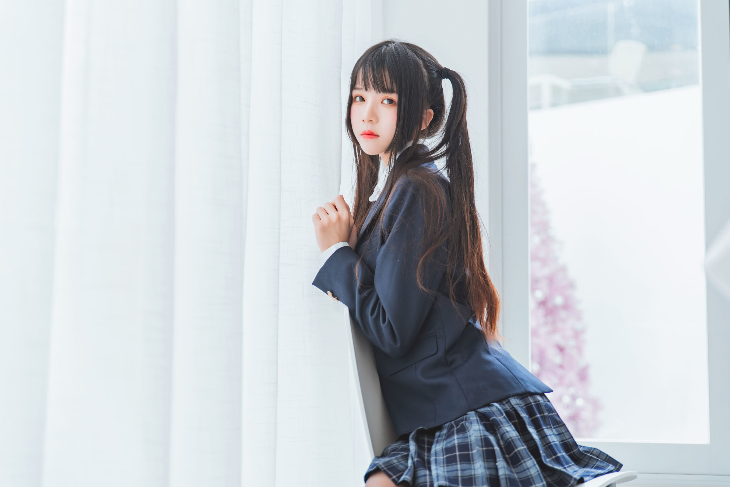 桜桃喵 - 冬季制服丝秀-图36