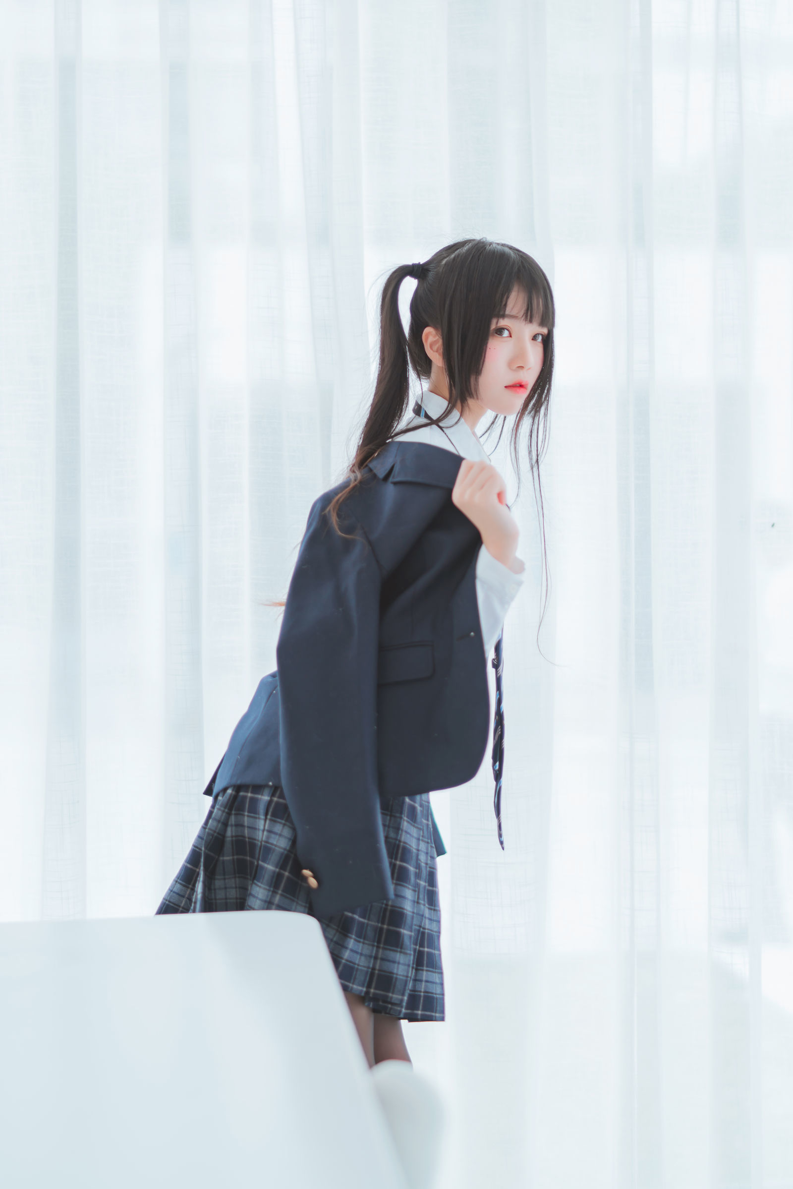 桜桃喵 - 冬季制服丝秀-图7