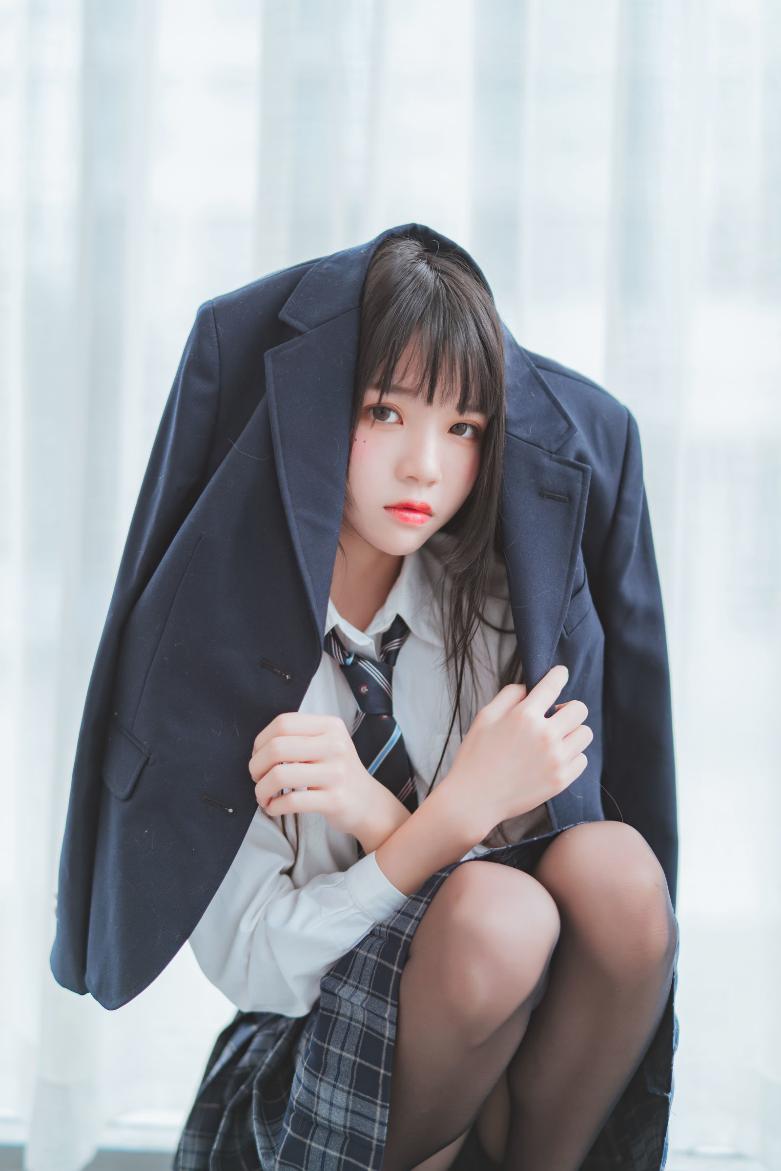 桜桃喵 - 冬季制服丝秀-图8