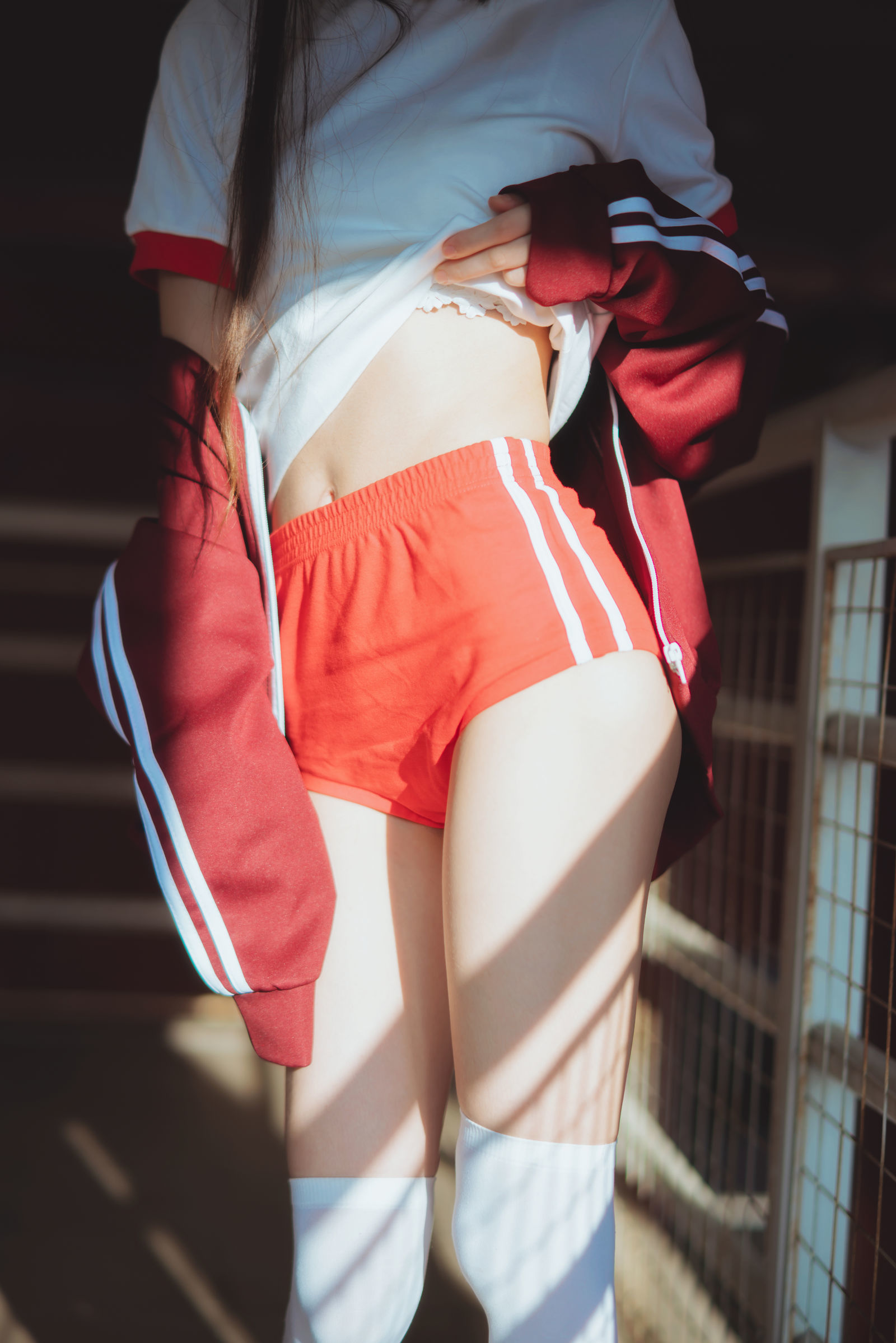 桜桃喵 - 红色体操服-图10