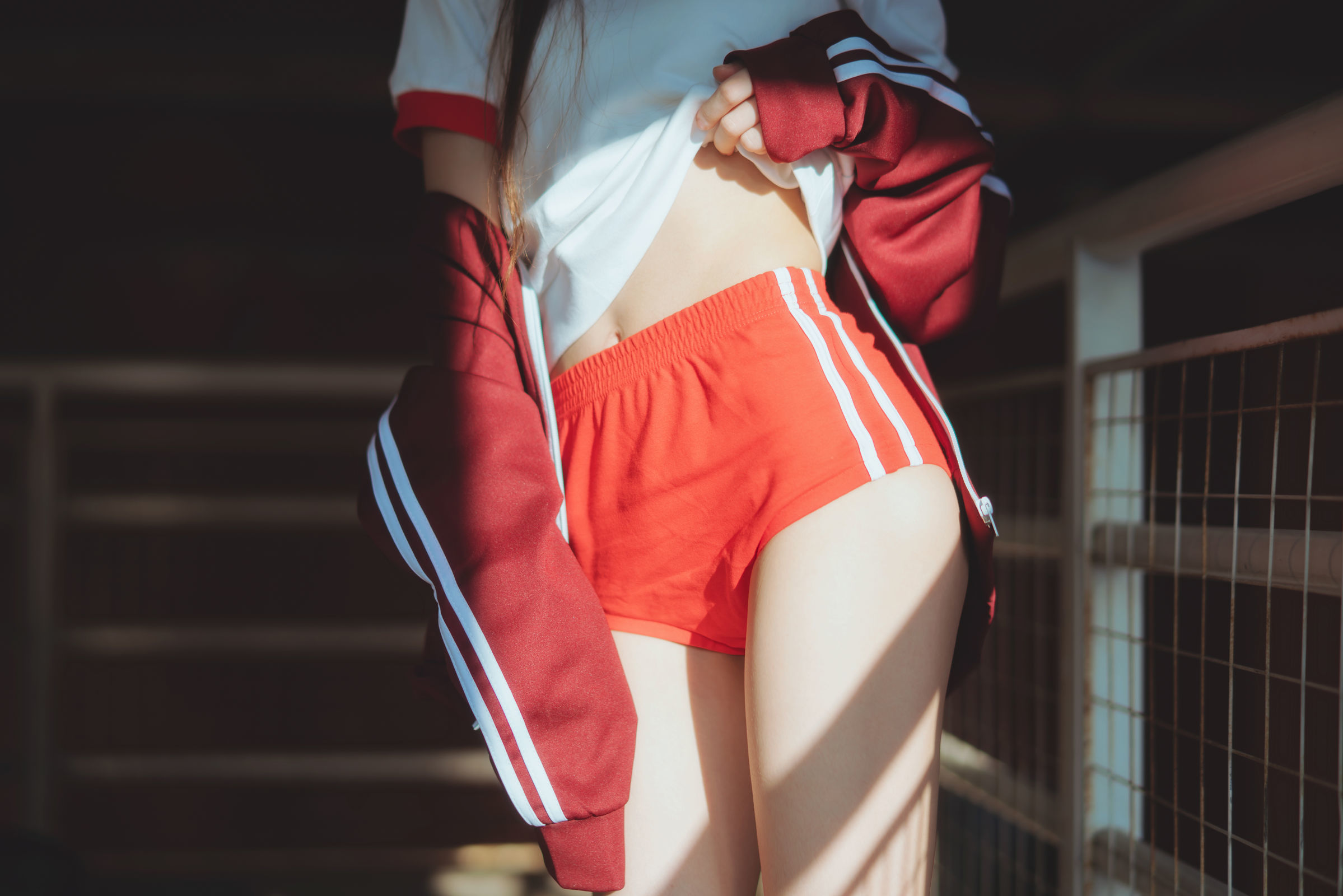 桜桃喵 - 红色体操服-图11