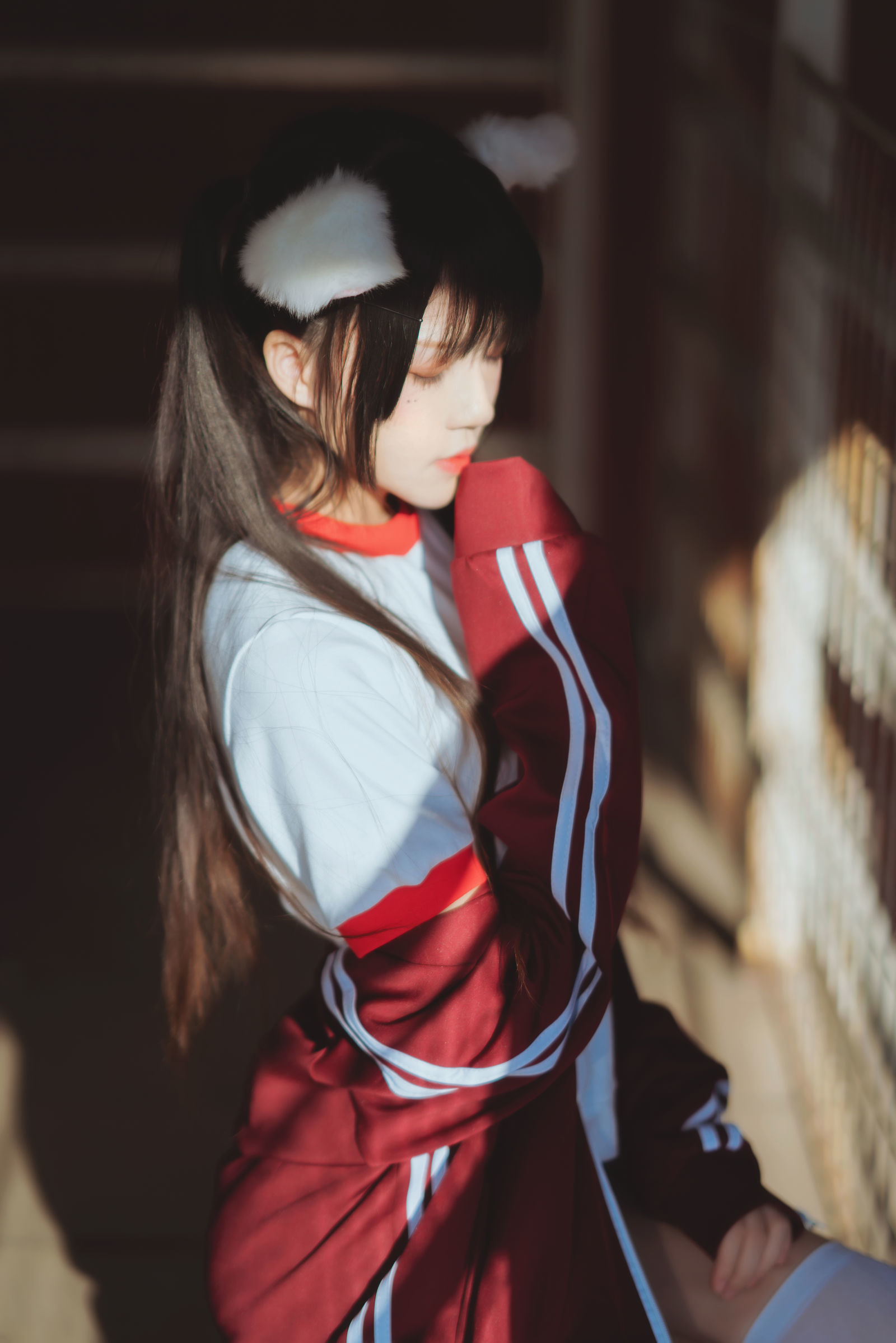 桜桃喵 - 红色体操服-图1