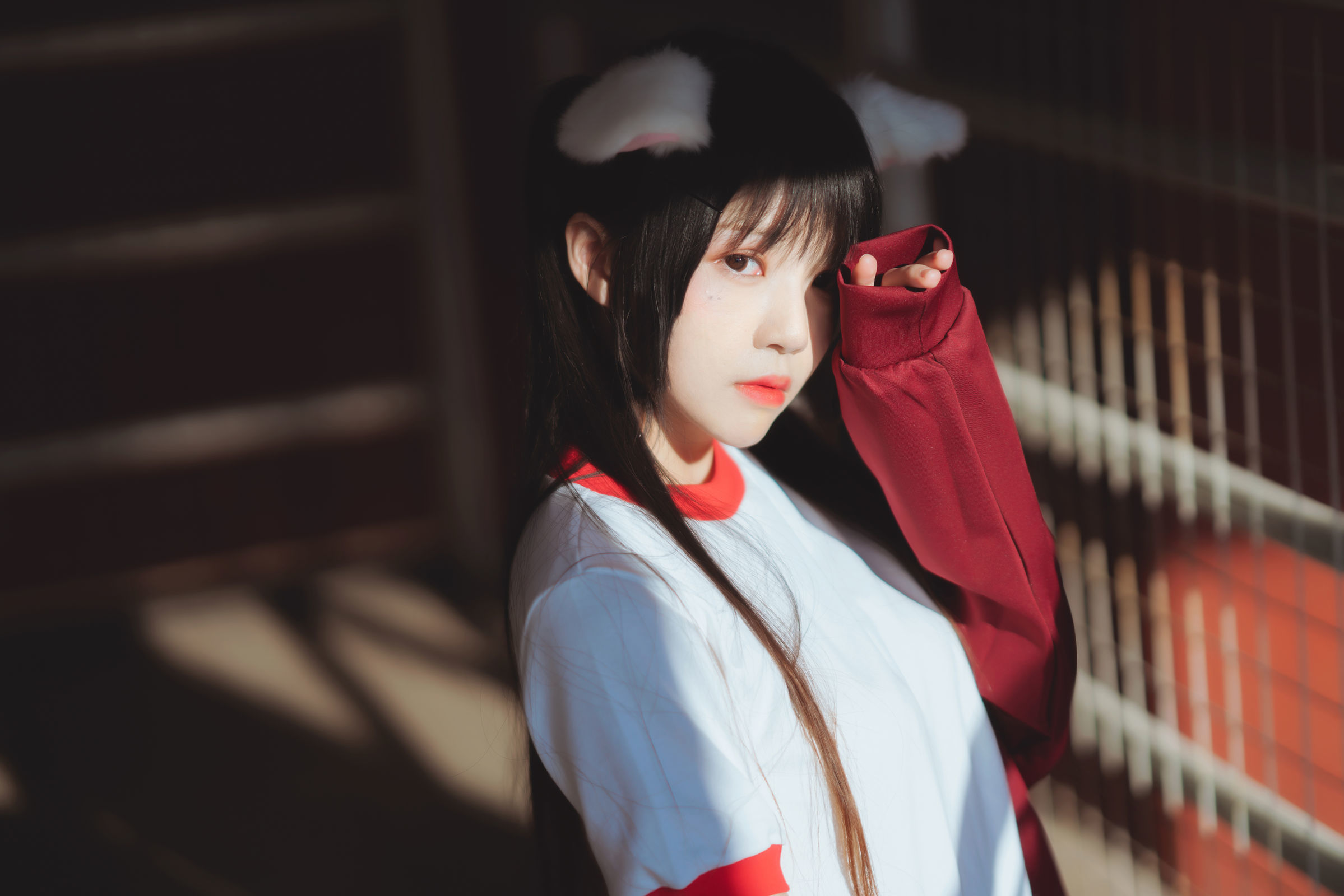 桜桃喵 - 红色体操服-图5