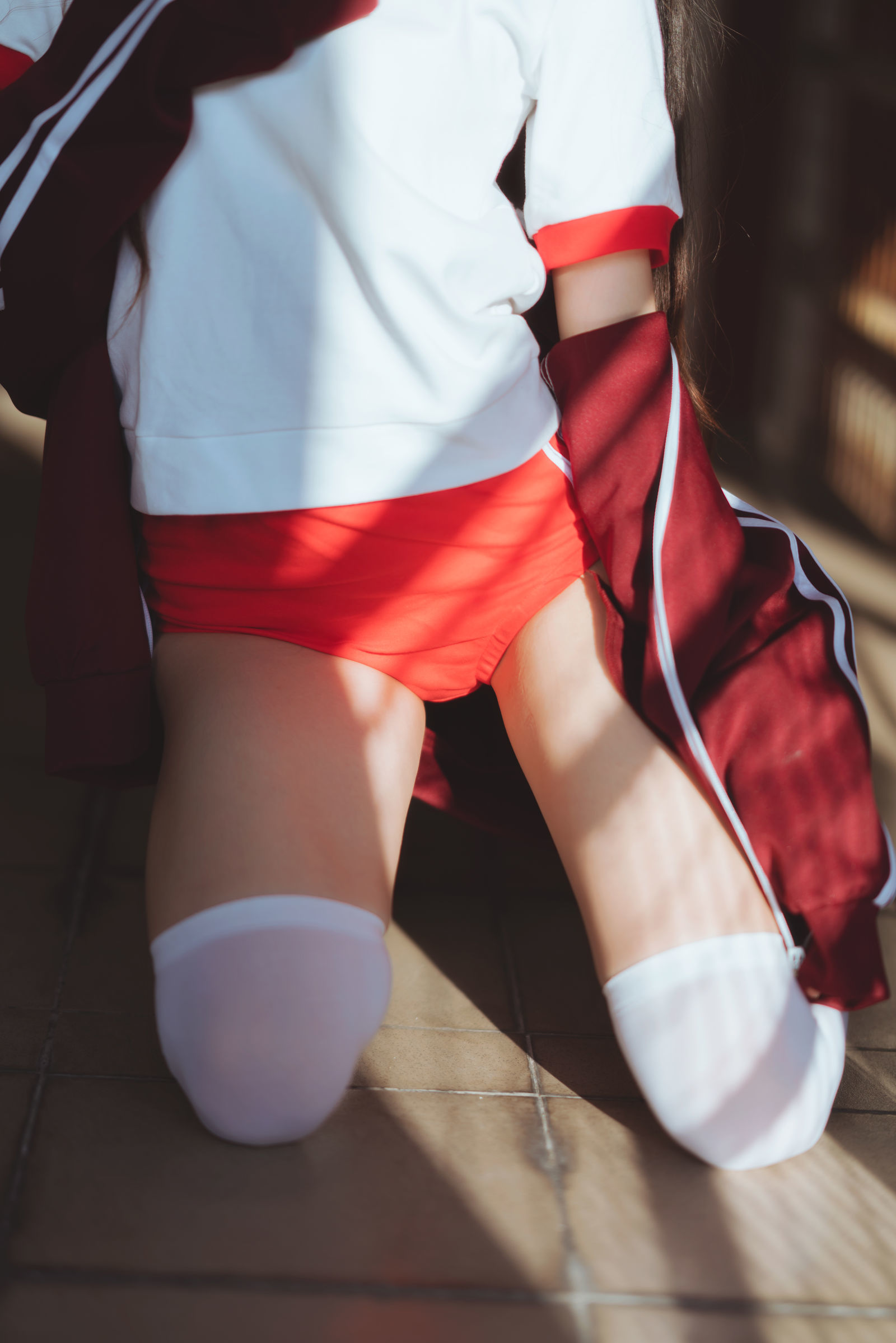 桜桃喵 - 红色体操服-图6