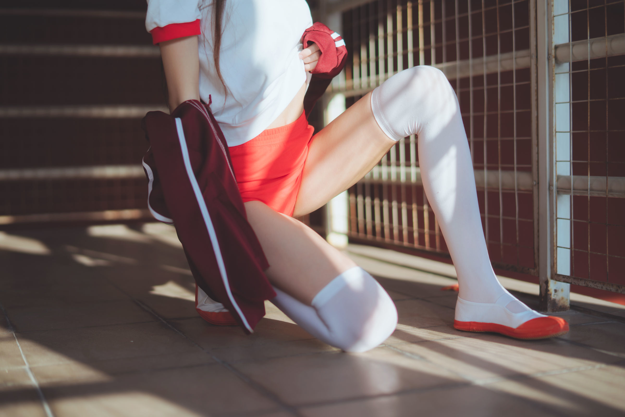 桜桃喵 - 红色体操服-图8