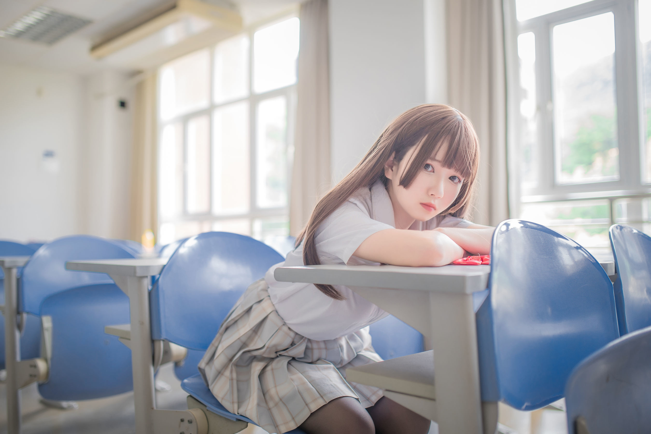 白金Saki - 制服黑丝-图13
