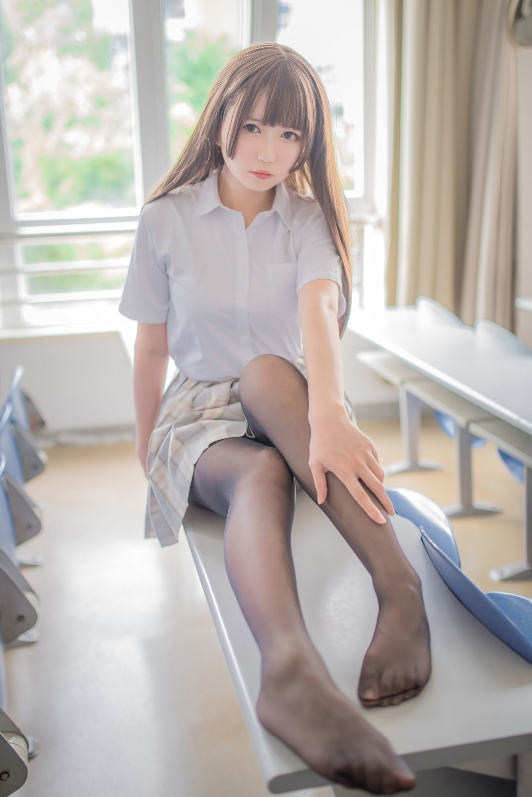 白金Saki - 制服黑丝-图17