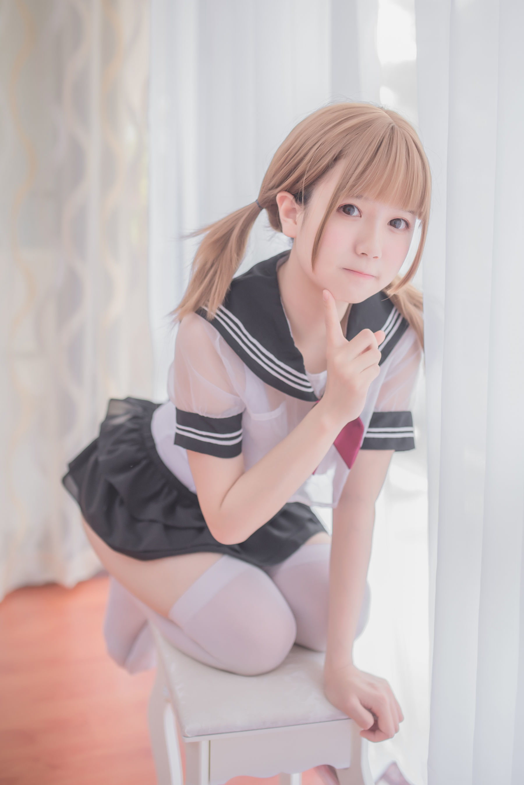 白金Saki - 学生服-图14