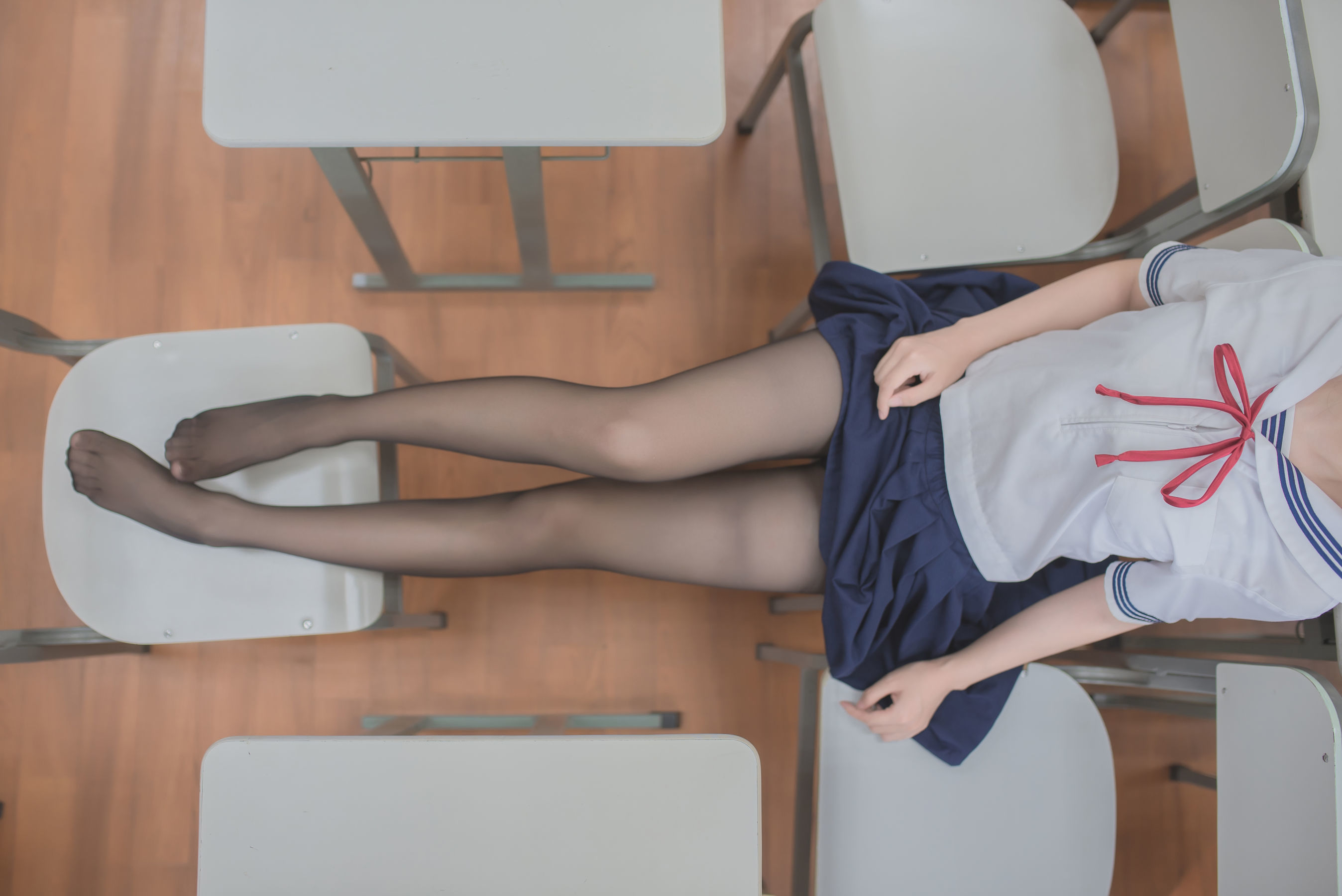 白金Saki - 蘑菇头黑丝JK-图15