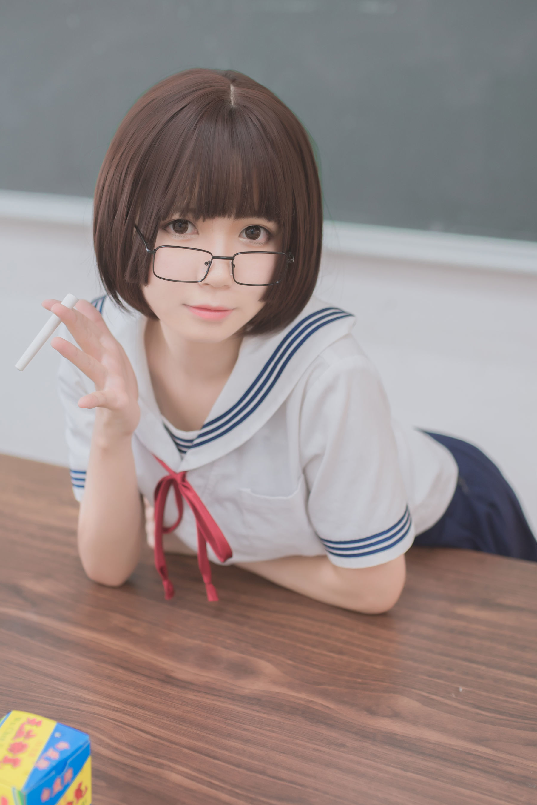 白金Saki - 蘑菇头黑丝JK-图19