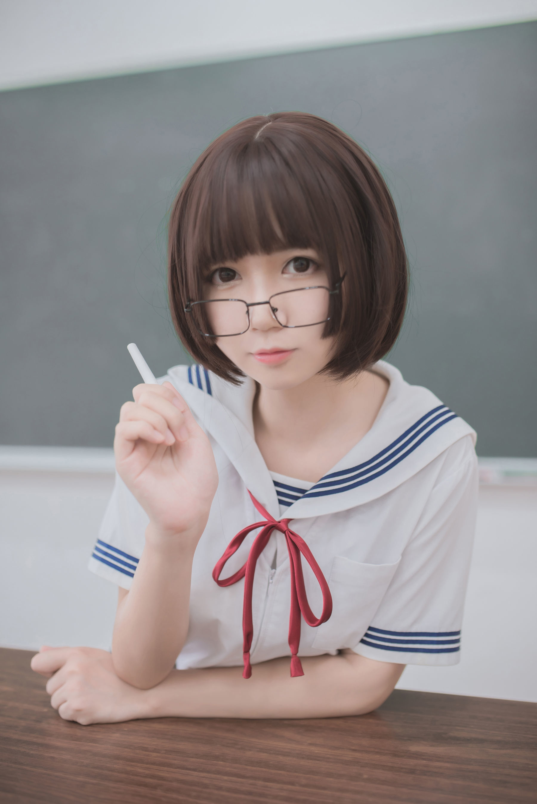 白金Saki - 蘑菇头黑丝JK-图20