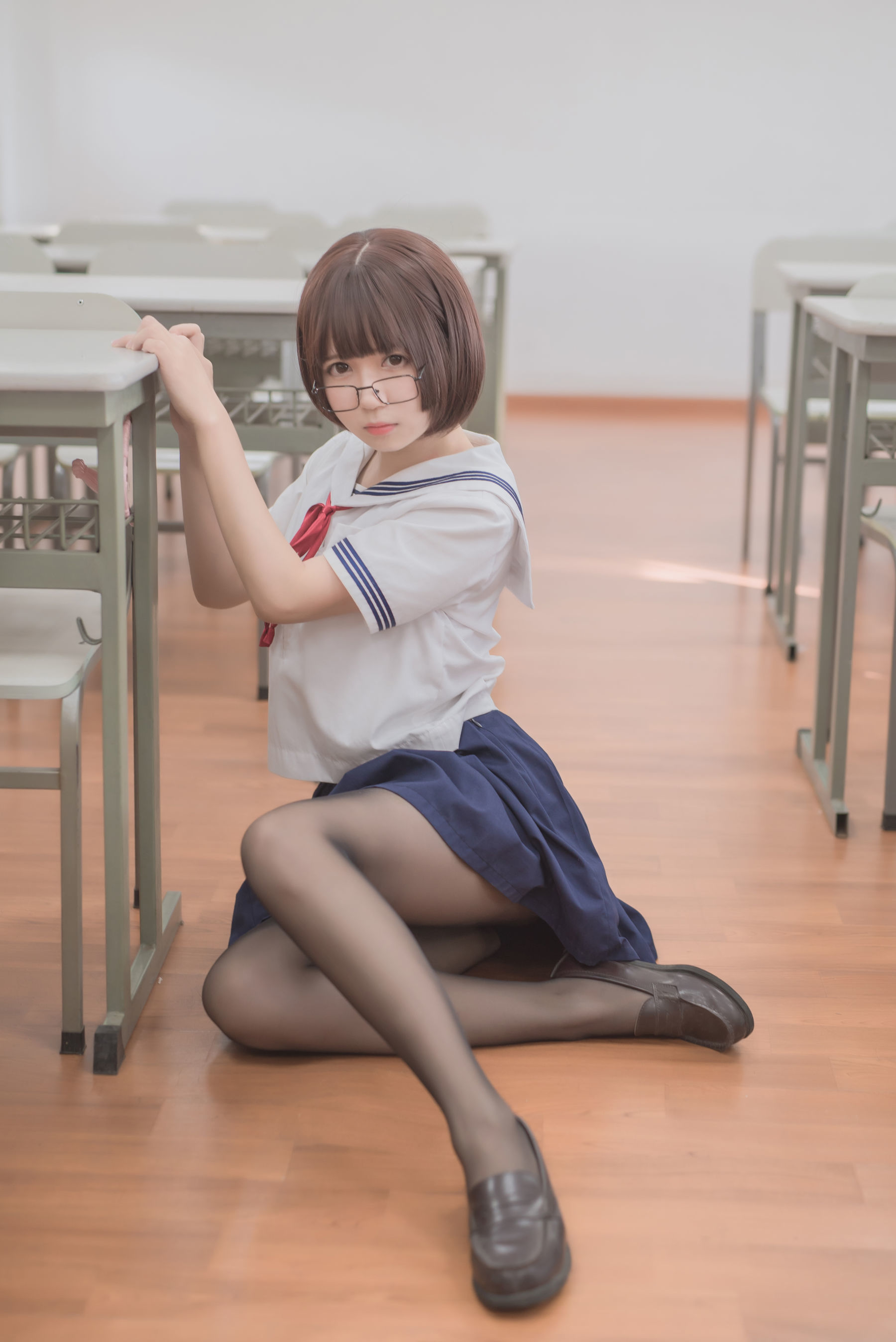 白金Saki - 蘑菇头黑丝JK-图6