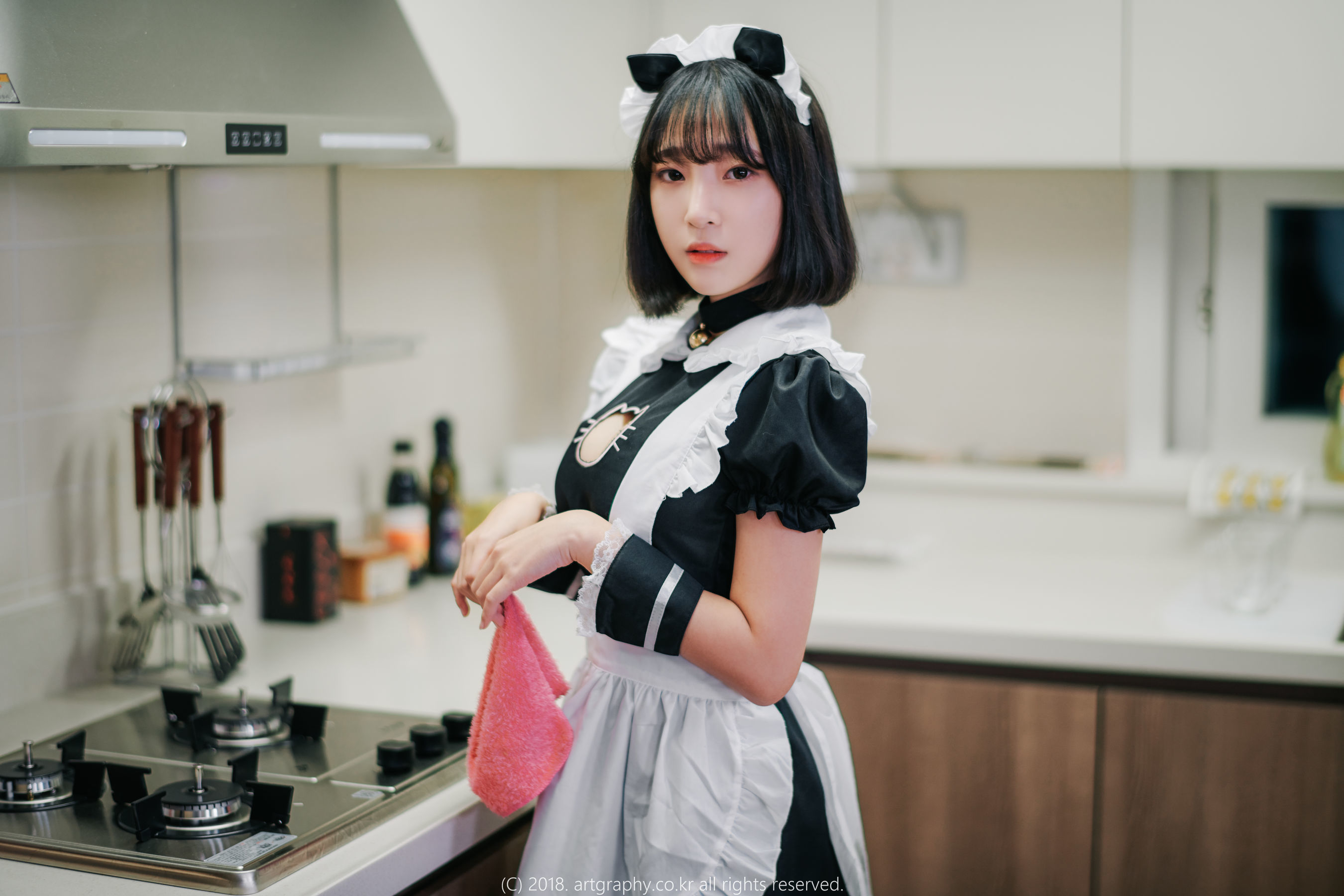 VOL.042 巨乳少女姜仁卿 - 黑丝制服+女仆诱惑-图32