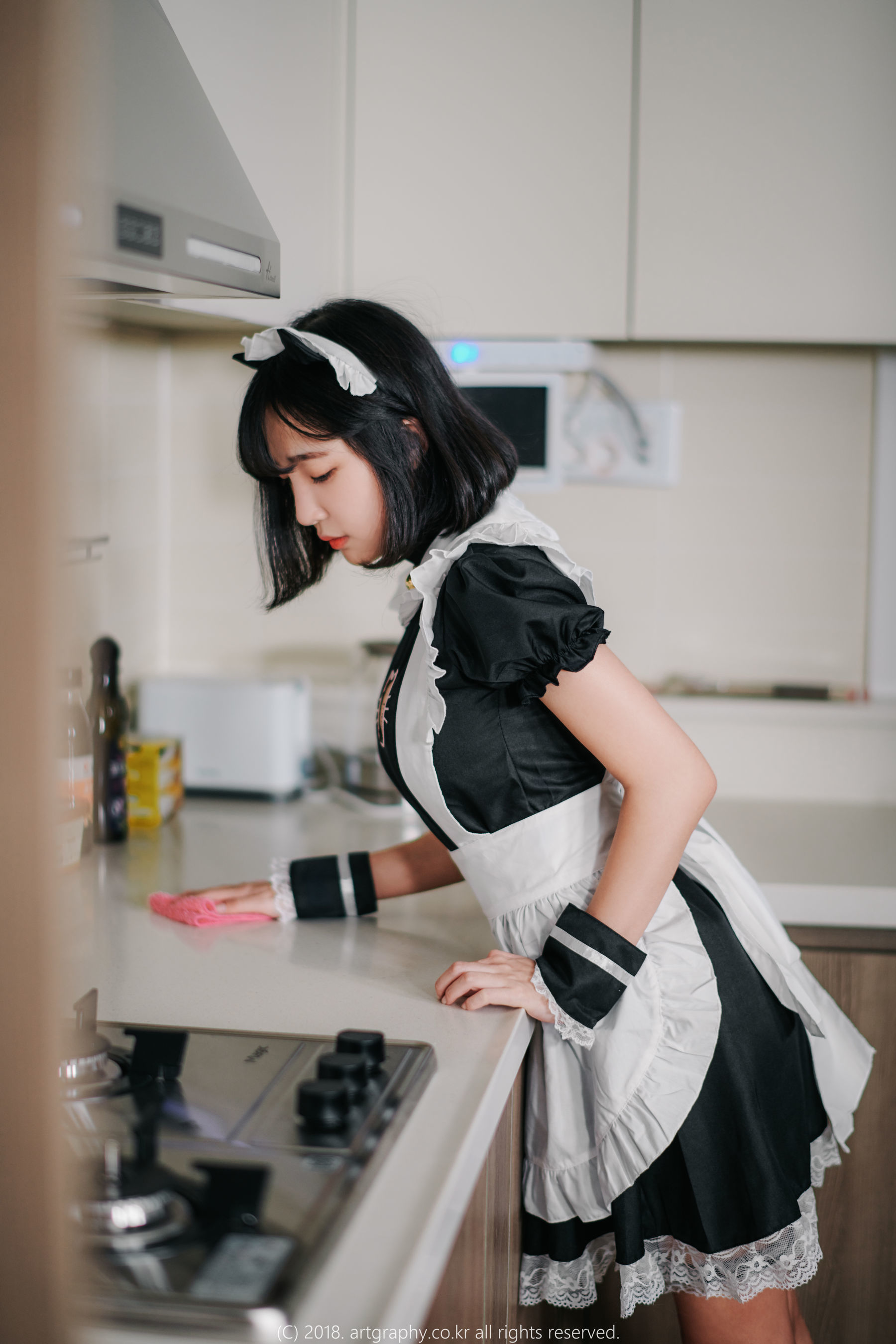 VOL.042 巨乳少女姜仁卿 - 黑丝制服+女仆诱惑-图33