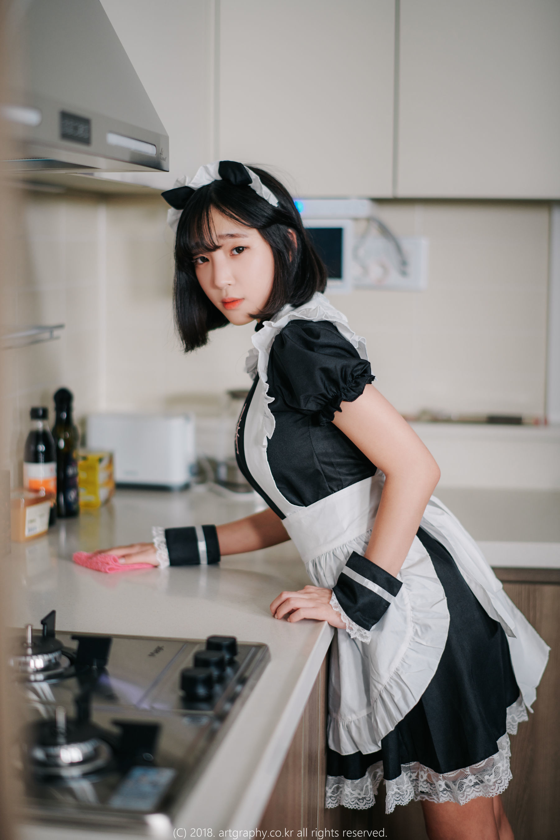 VOL.042 巨乳少女姜仁卿 - 黑丝制服+女仆诱惑-图34