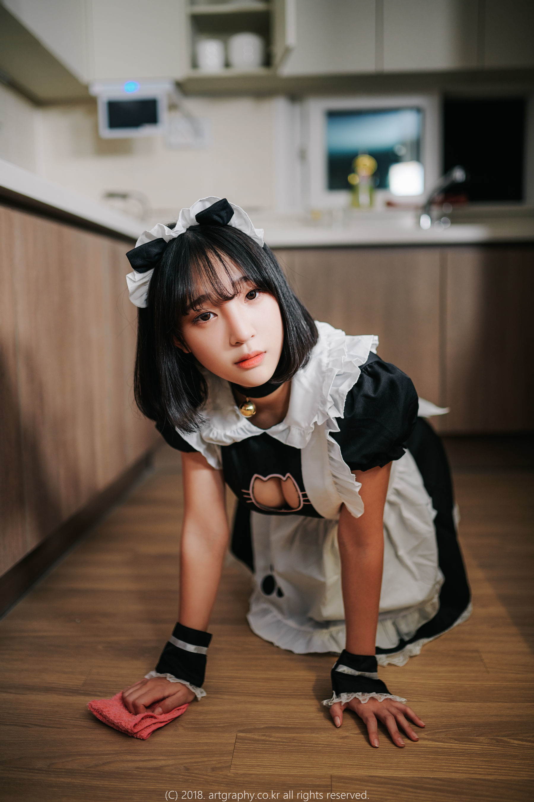 VOL.042 巨乳少女姜仁卿 - 黑丝制服+女仆诱惑-图42