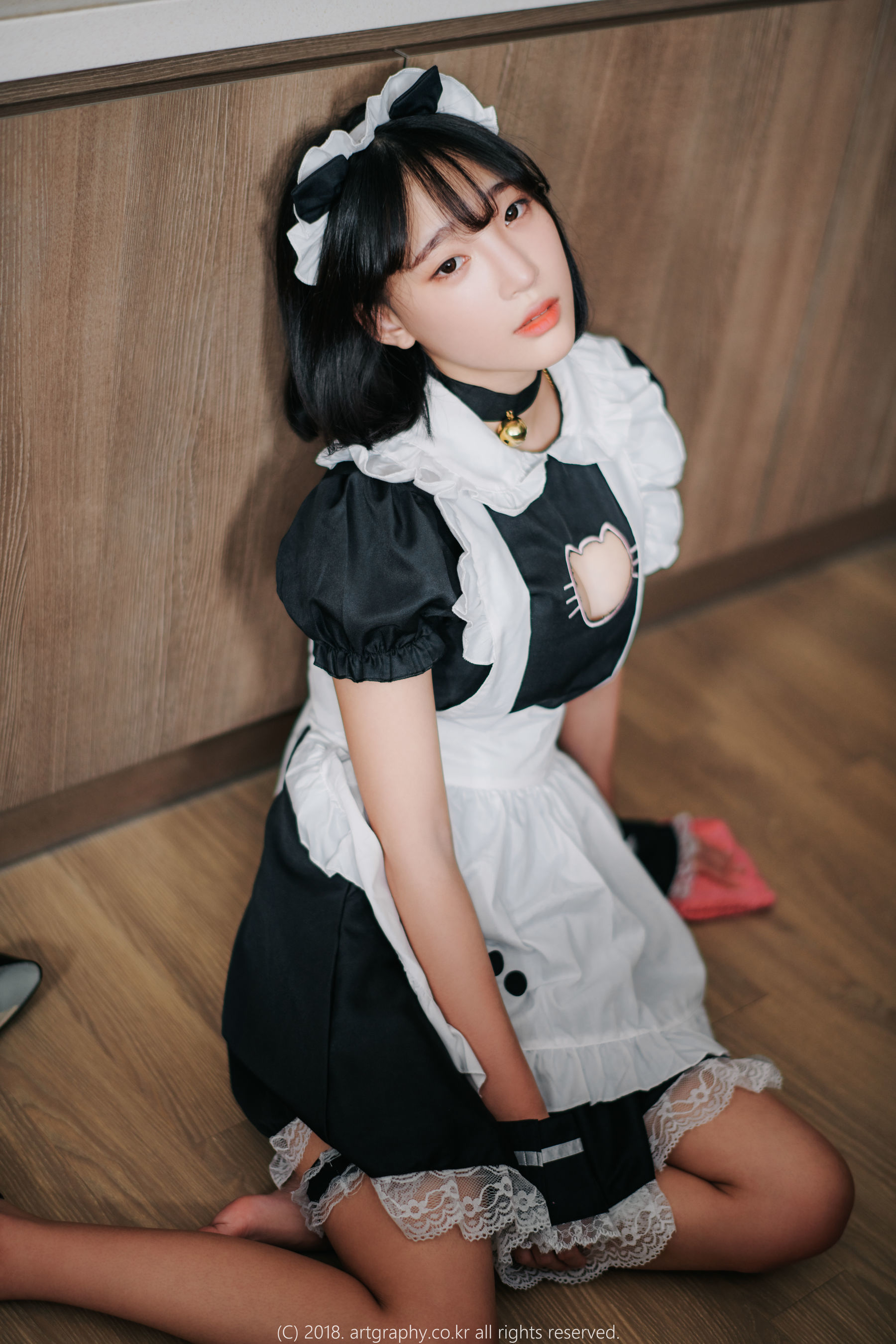 VOL.042 巨乳少女姜仁卿 - 黑丝制服+女仆诱惑-图46