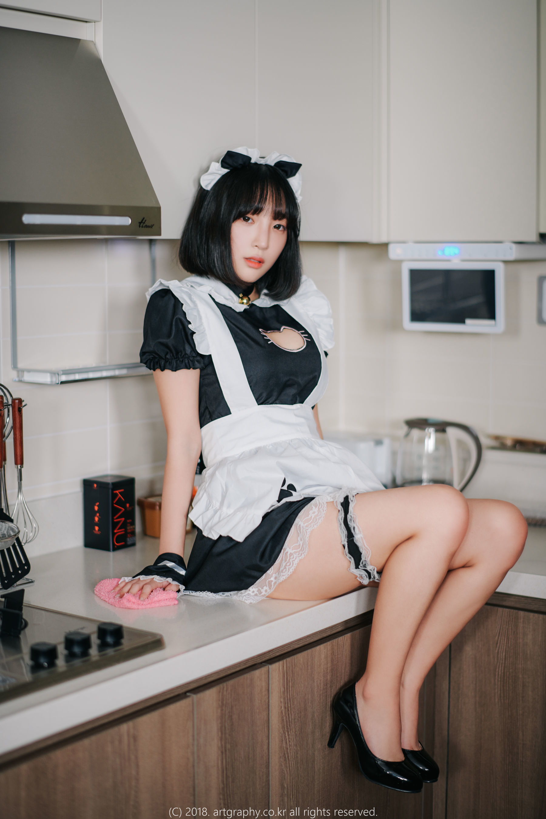 VOL.042 巨乳少女姜仁卿 - 黑丝制服+女仆诱惑-图48