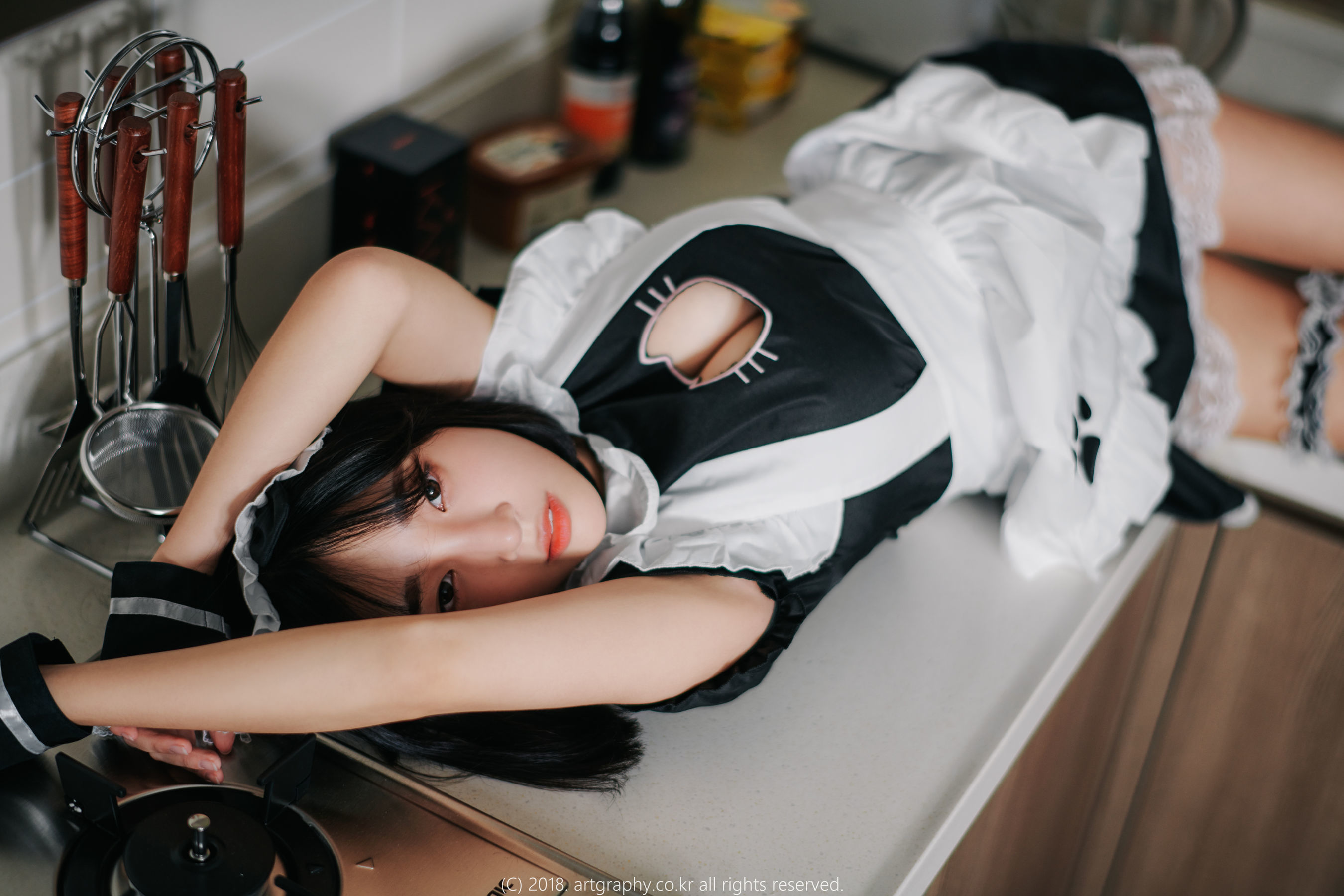 VOL.042 巨乳少女姜仁卿 - 黑丝制服+女仆诱惑-图50