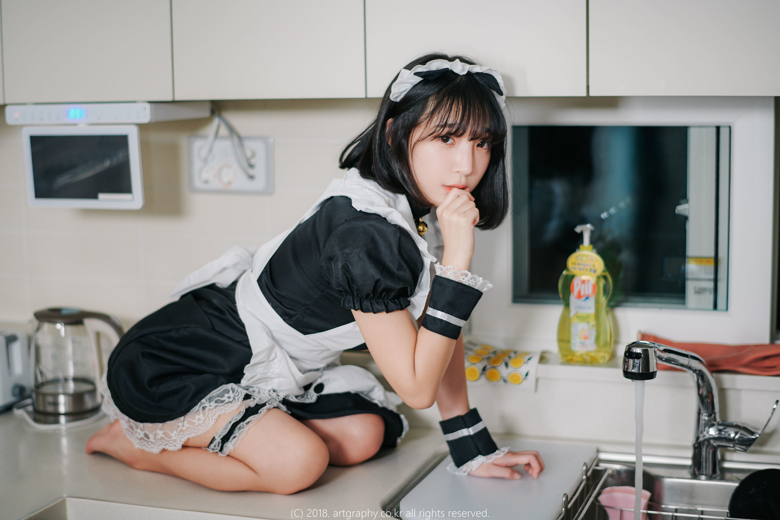 VOL.042 巨乳少女姜仁卿 - 黑丝制服+女仆诱惑-图52