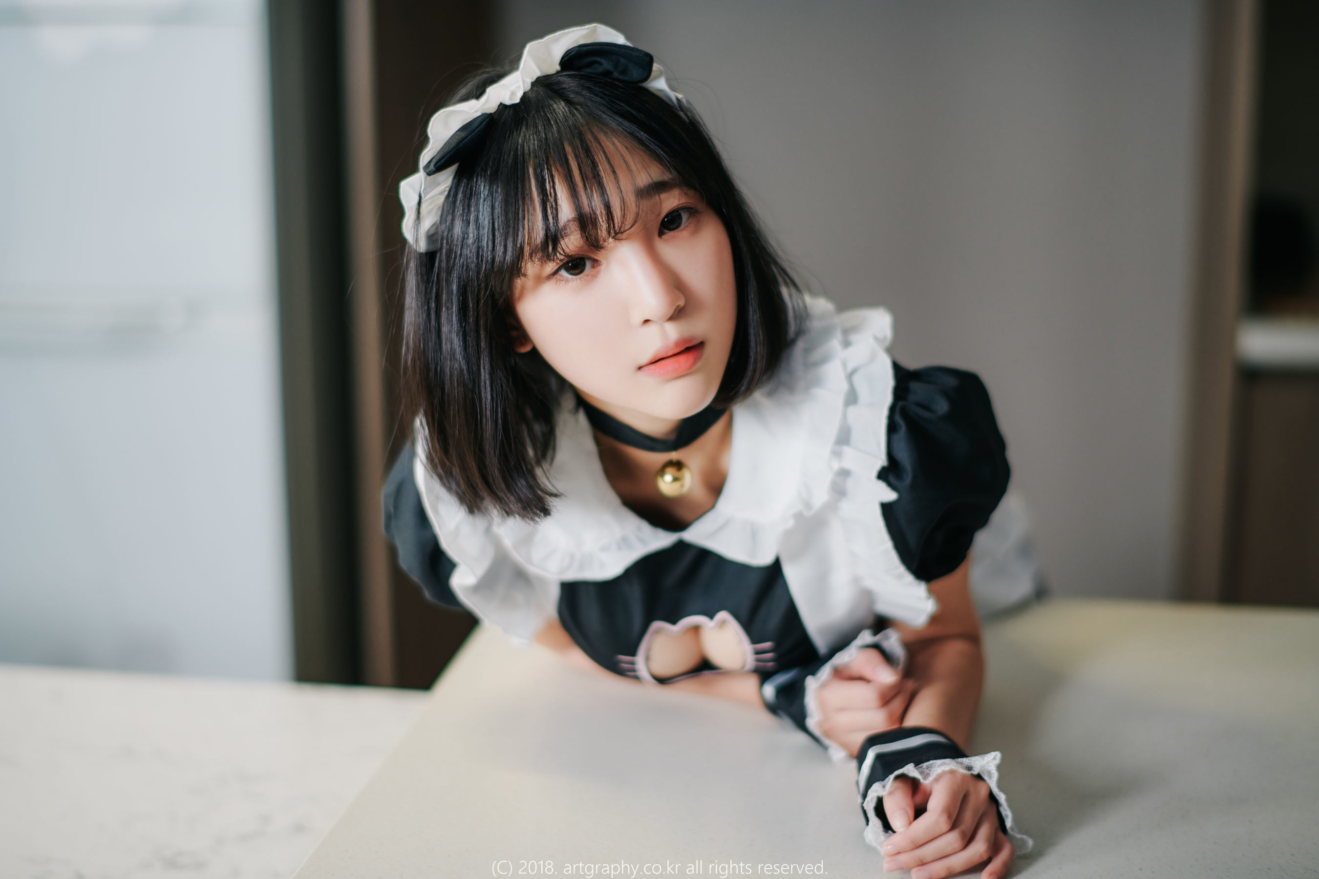 VOL.042 巨乳少女姜仁卿 - 黑丝制服+女仆诱惑-图53