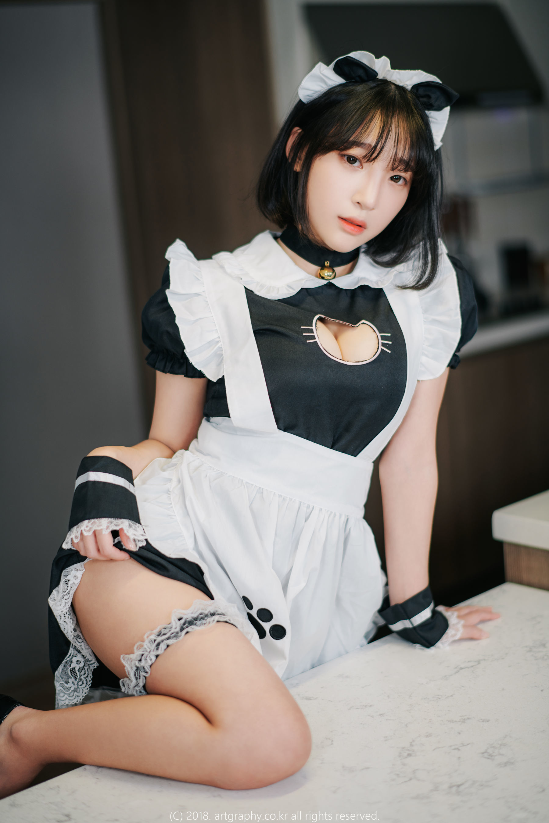 VOL.042 巨乳少女姜仁卿 - 黑丝制服+女仆诱惑-图54