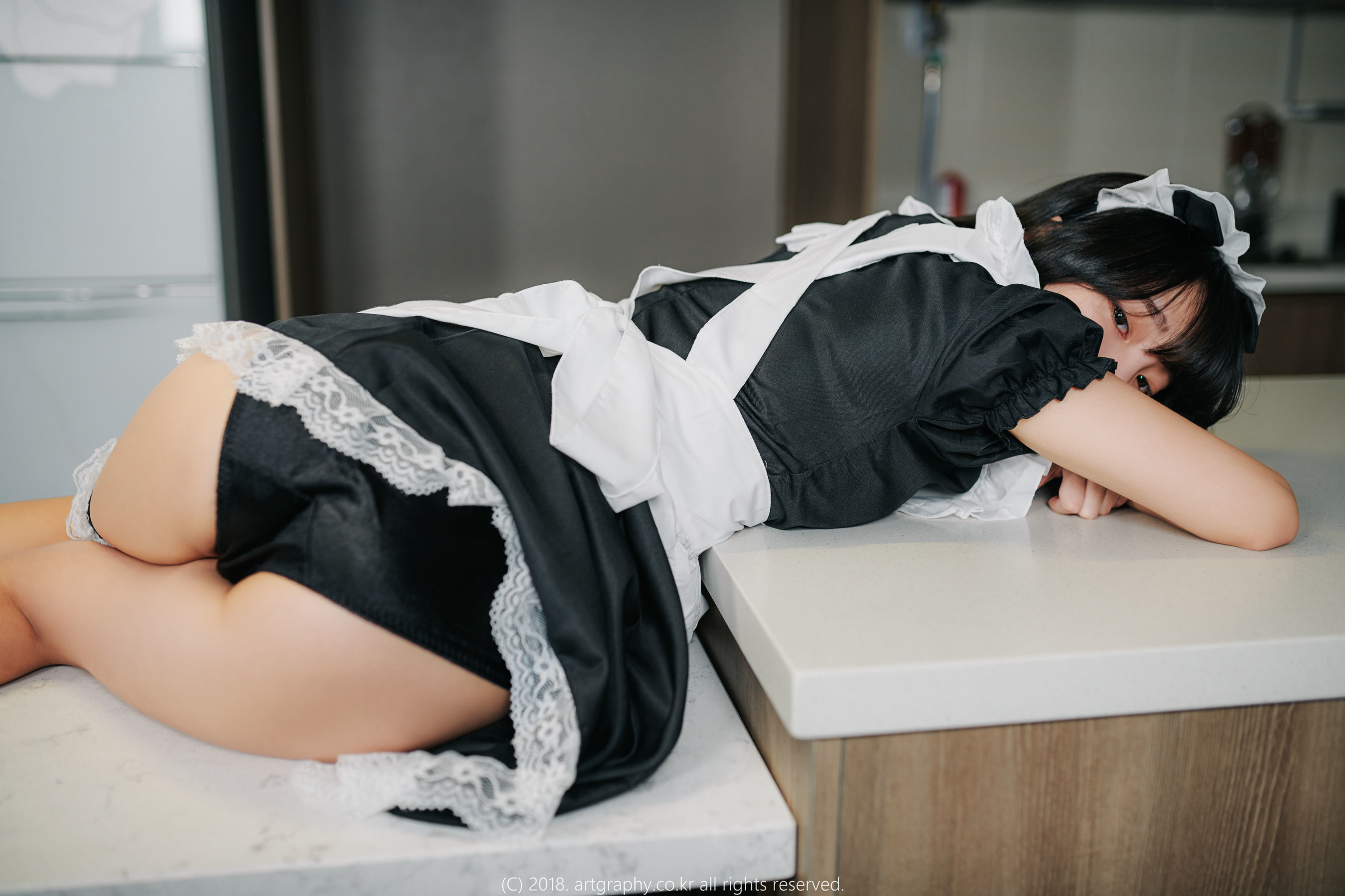 VOL.042 巨乳少女姜仁卿 - 黑丝制服+女仆诱惑-图58