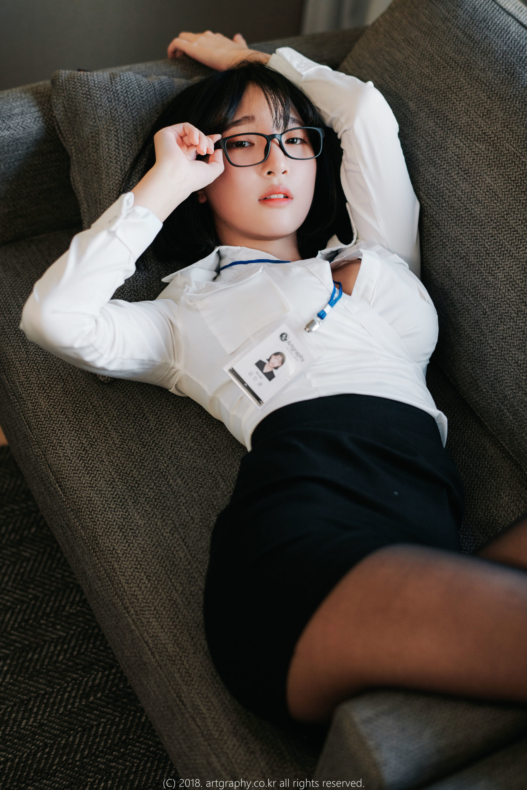 VOL.042 巨乳少女姜仁卿 - 黑丝制服+女仆诱惑-图5