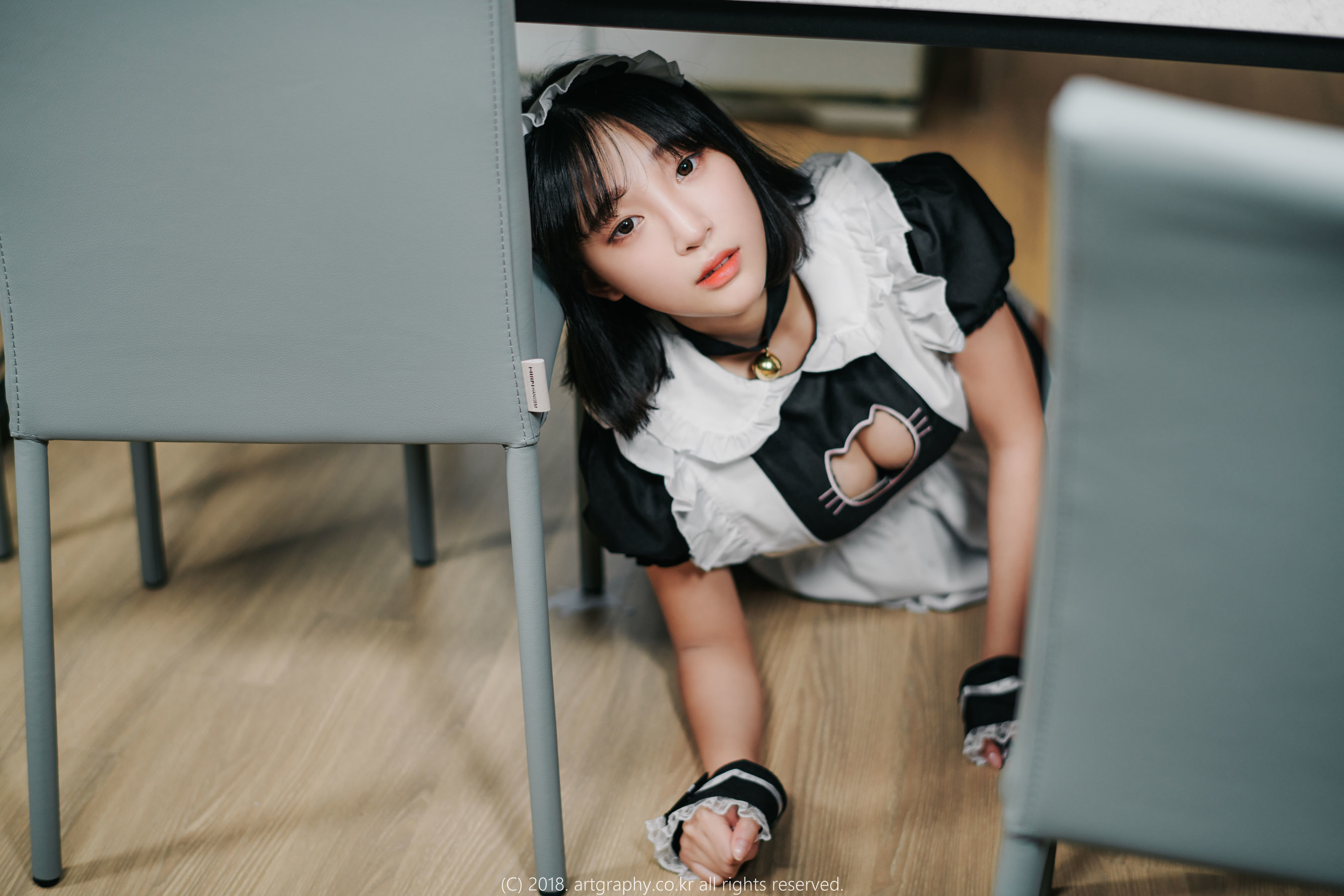 VOL.042 巨乳少女姜仁卿 - 黑丝制服+女仆诱惑-图59