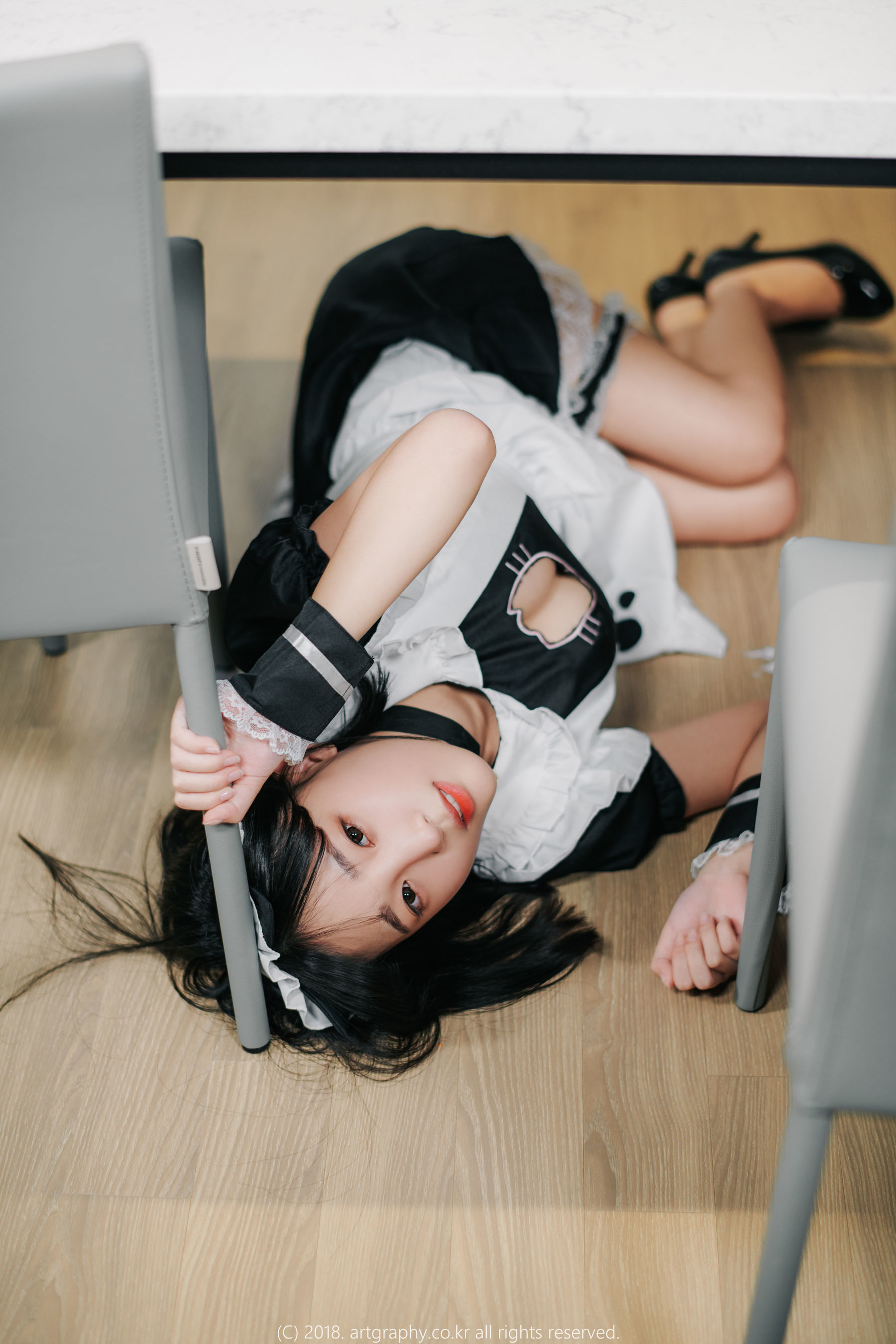 VOL.042 巨乳少女姜仁卿 - 黑丝制服+女仆诱惑-图60