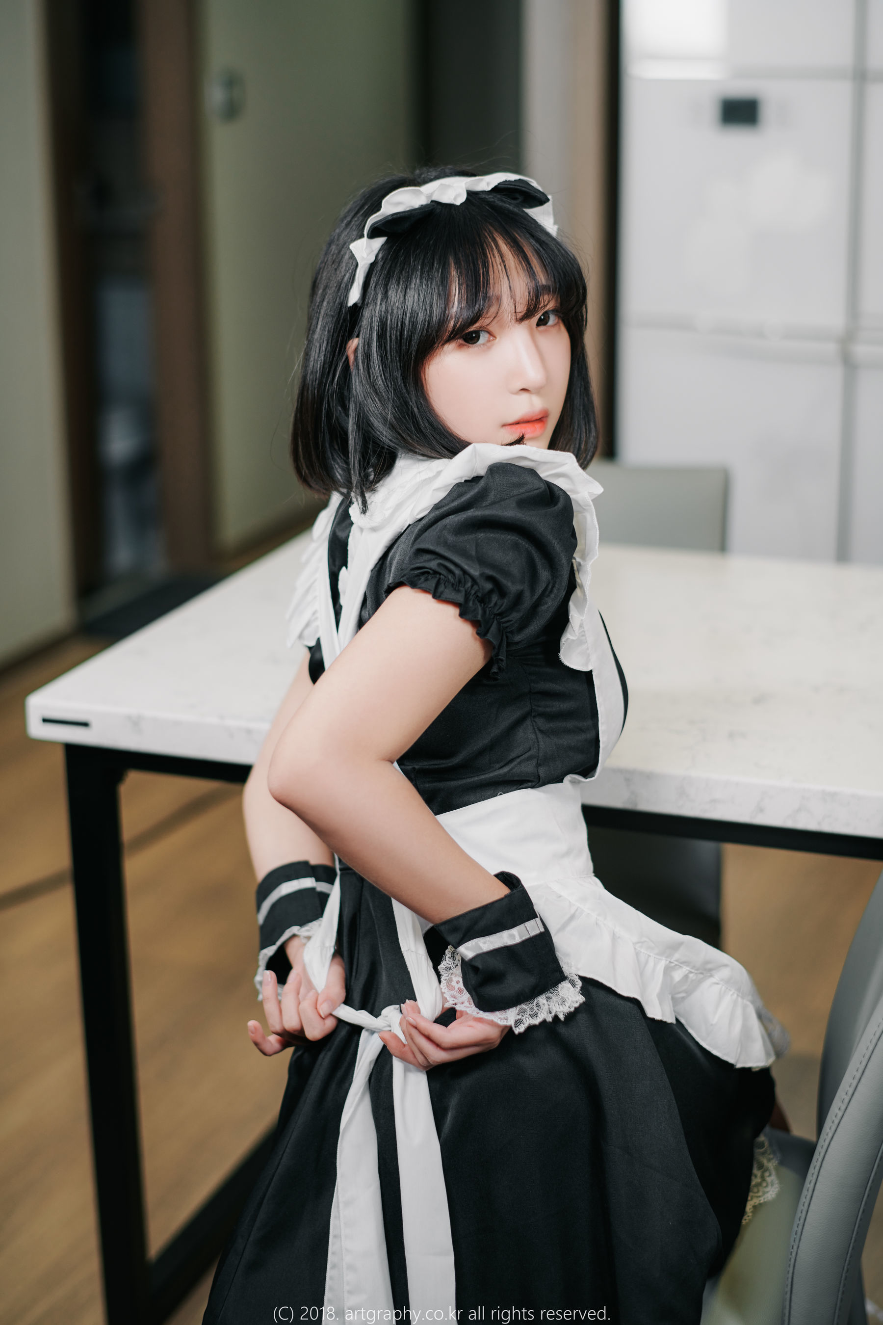 VOL.042 巨乳少女姜仁卿 - 黑丝制服+女仆诱惑-图61