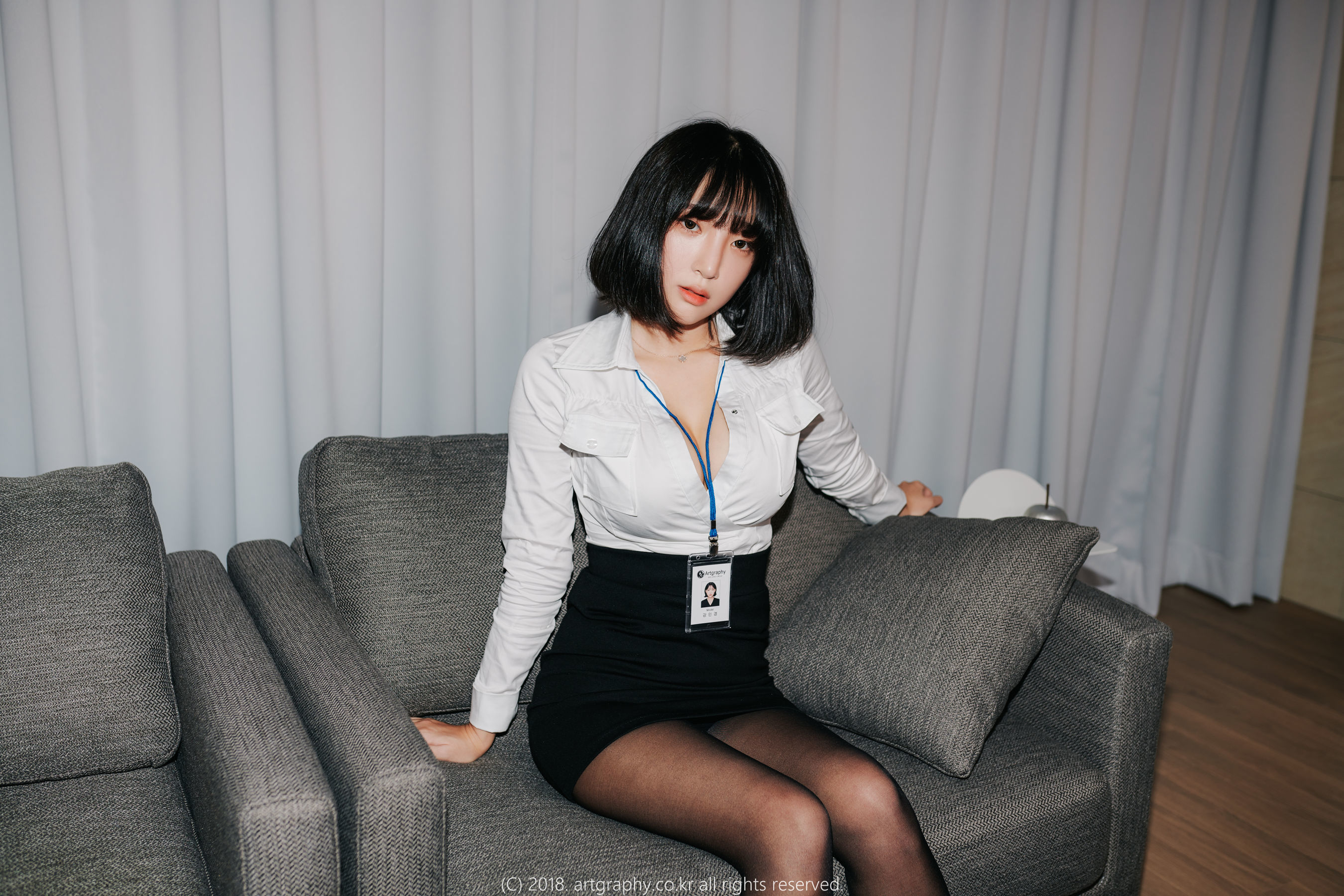 VOL.042 巨乳少女姜仁卿 - 黑丝制服+女仆诱惑-图6