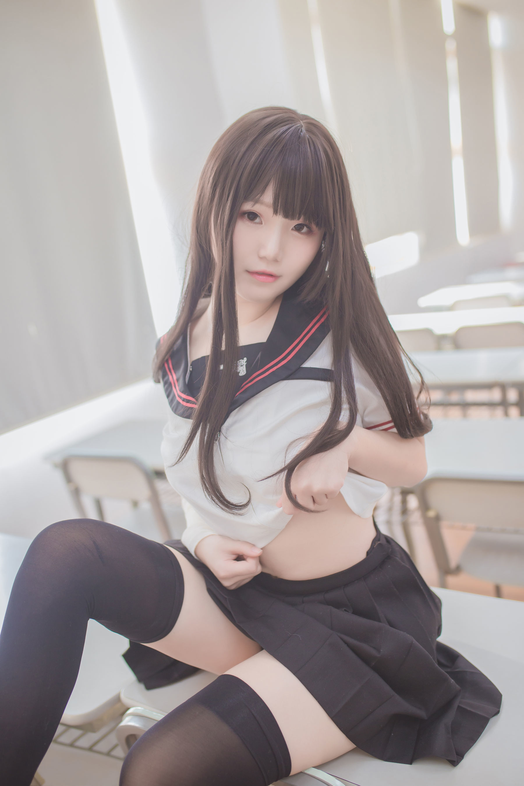 Yoko宅夏Cos - 黑丝JK-图11