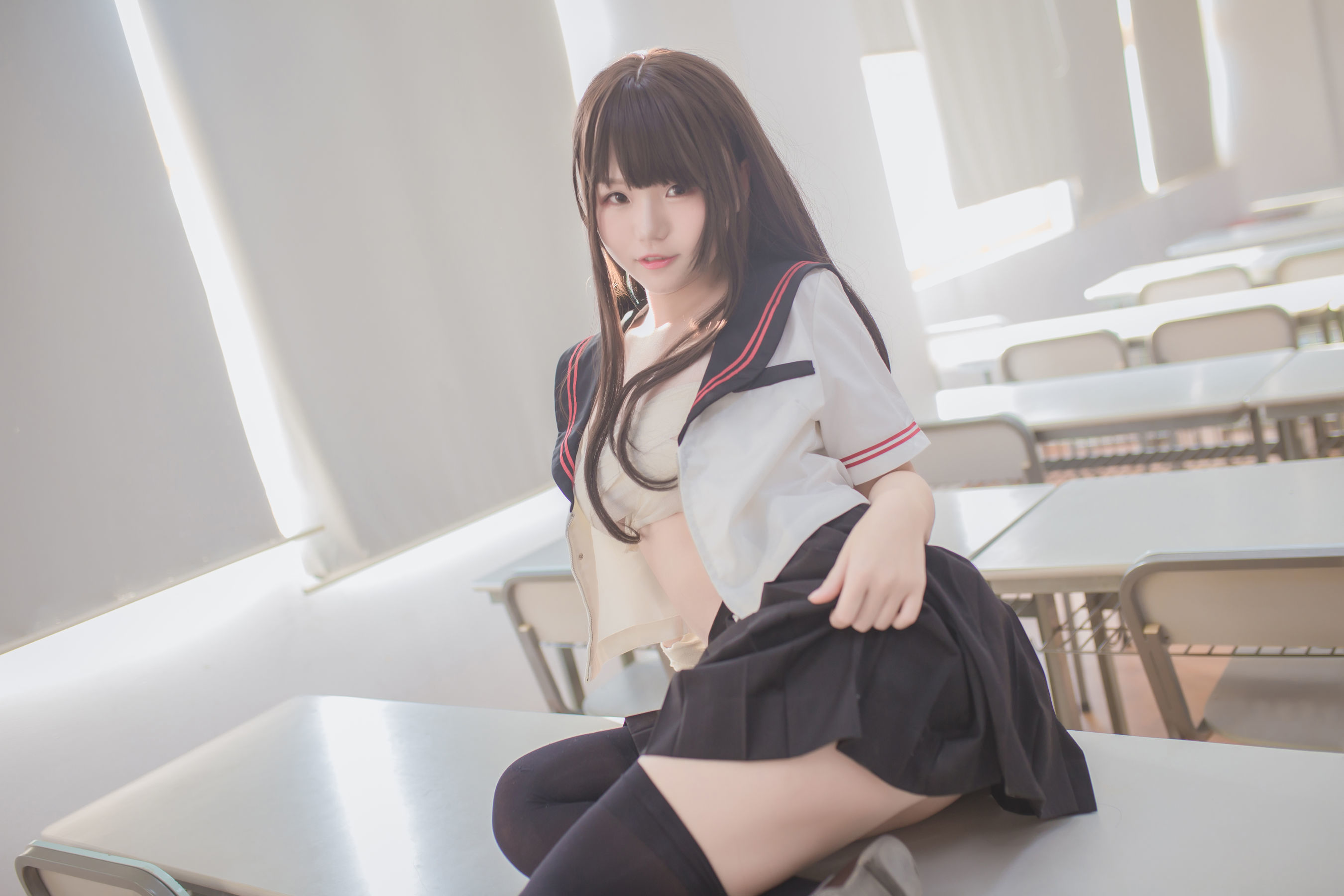 Yoko宅夏Cos - 黑丝JK-图12