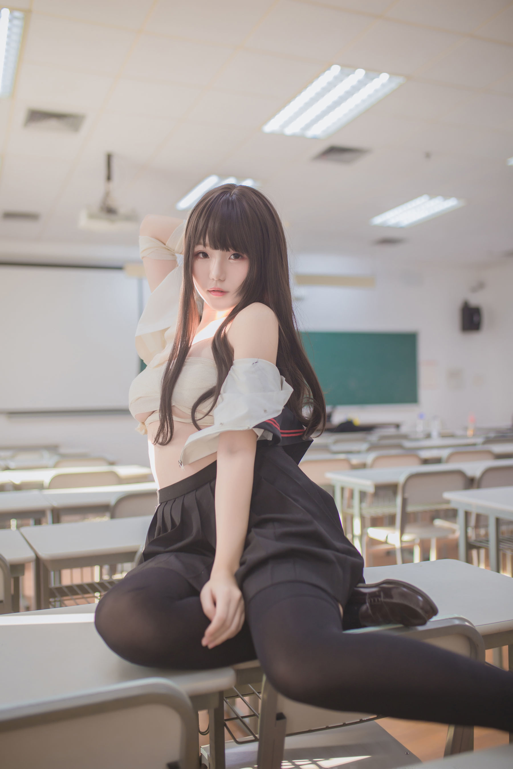 Yoko宅夏Cos - 黑丝JK-图14