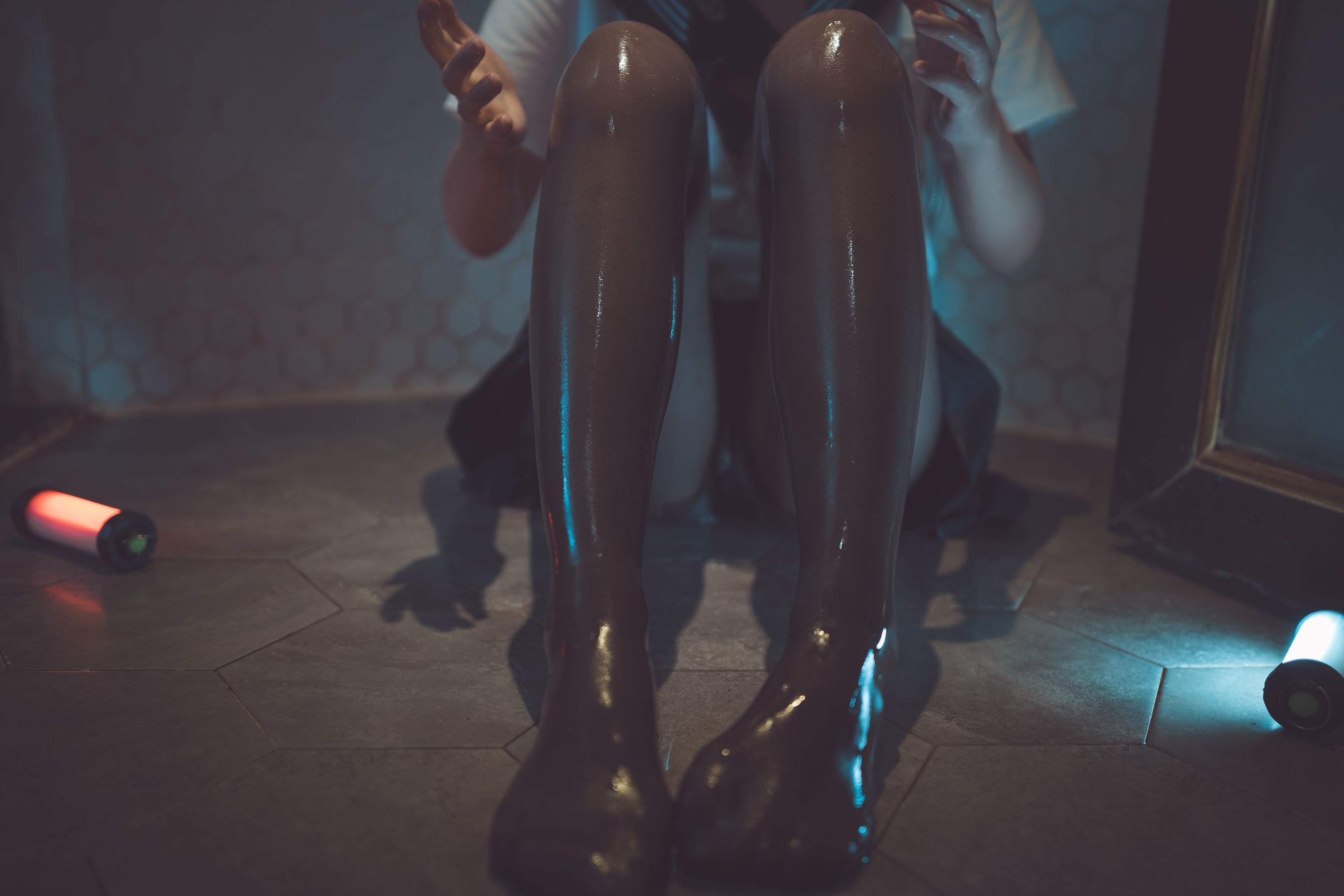 面饼仙儿 - 脑内少女 浴缸黑丝-图12
