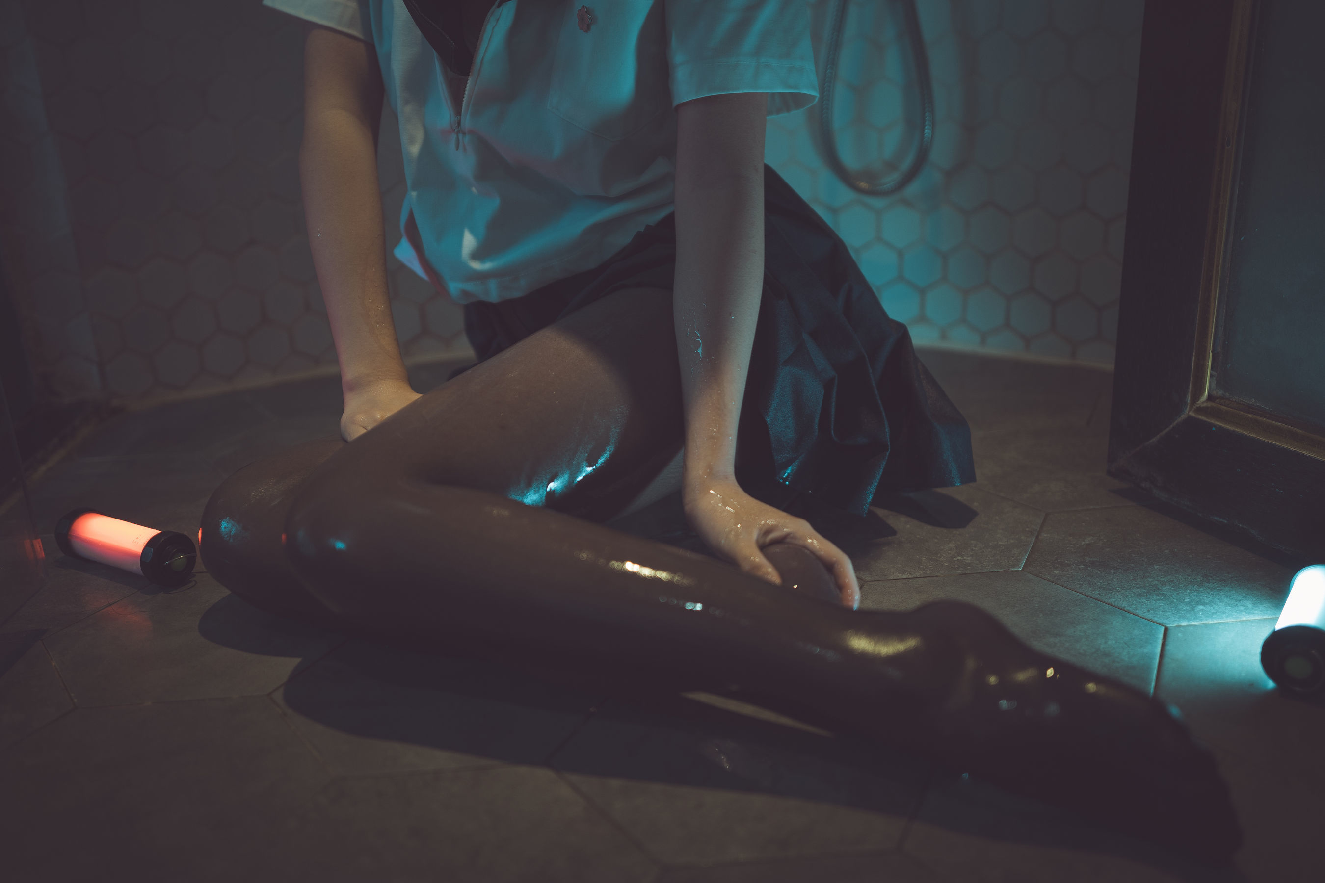 面饼仙儿 - 脑内少女 浴缸黑丝-图13