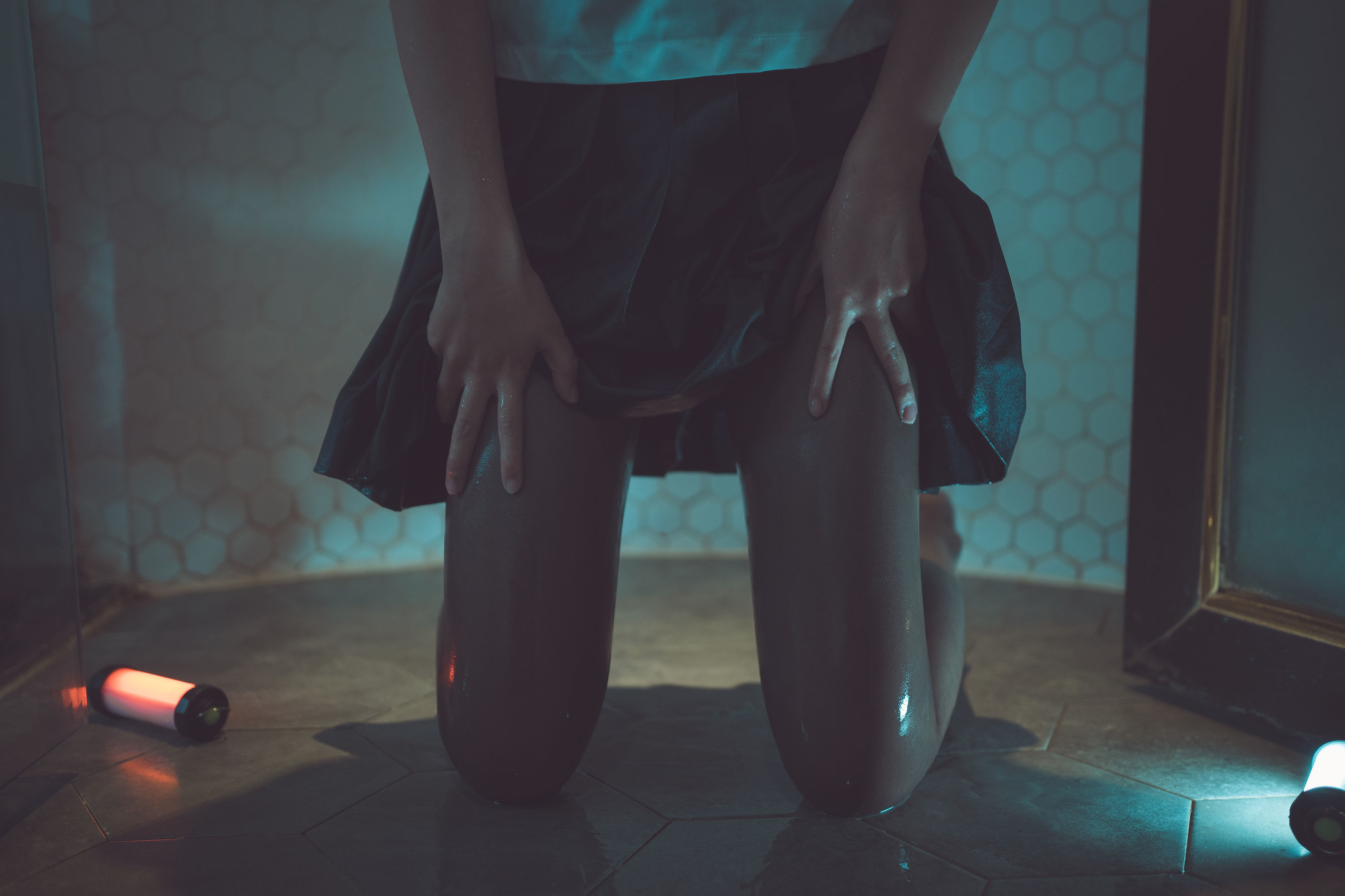 面饼仙儿 - 脑内少女 浴缸黑丝-图15