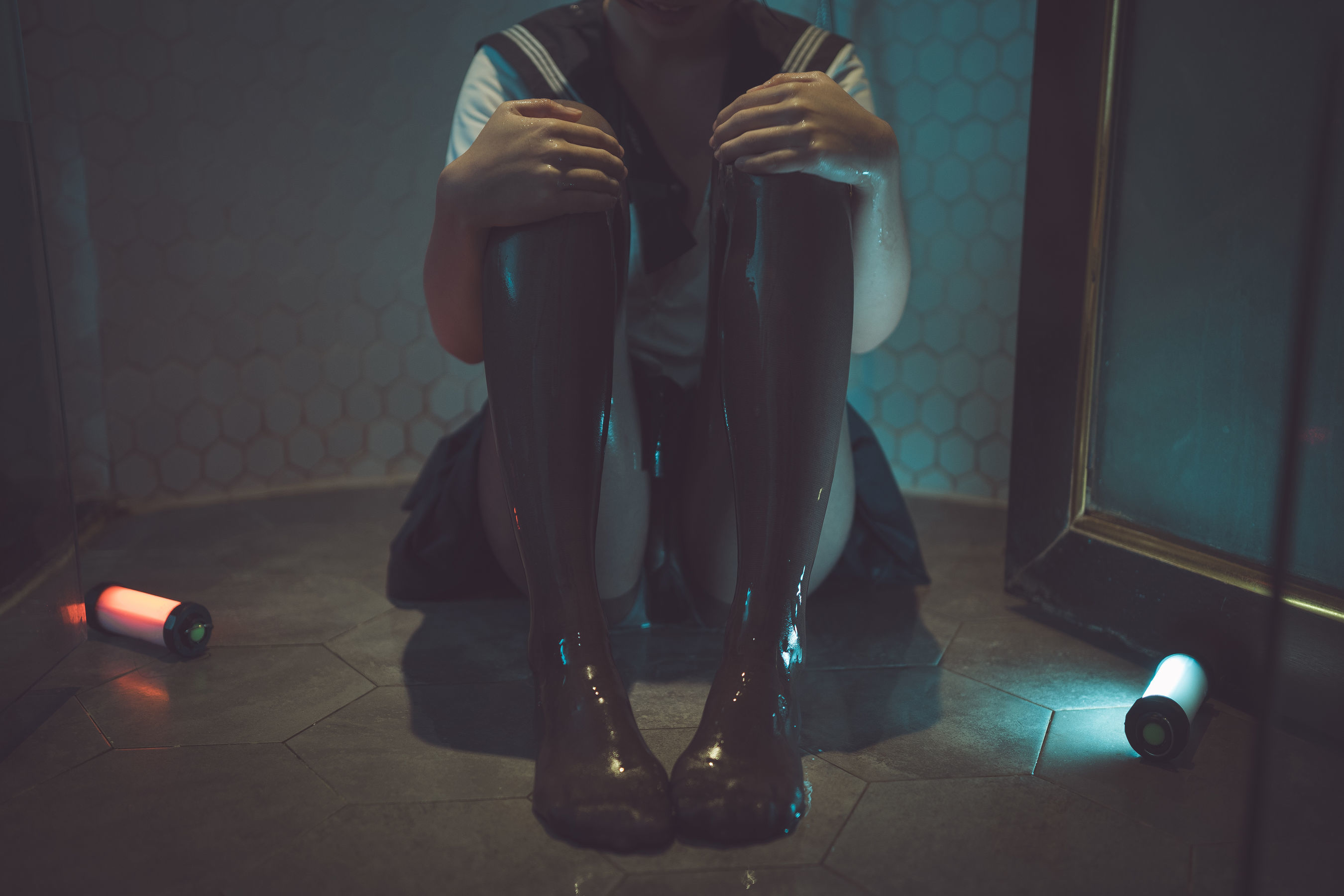 面饼仙儿 - 脑内少女 浴缸黑丝-图16